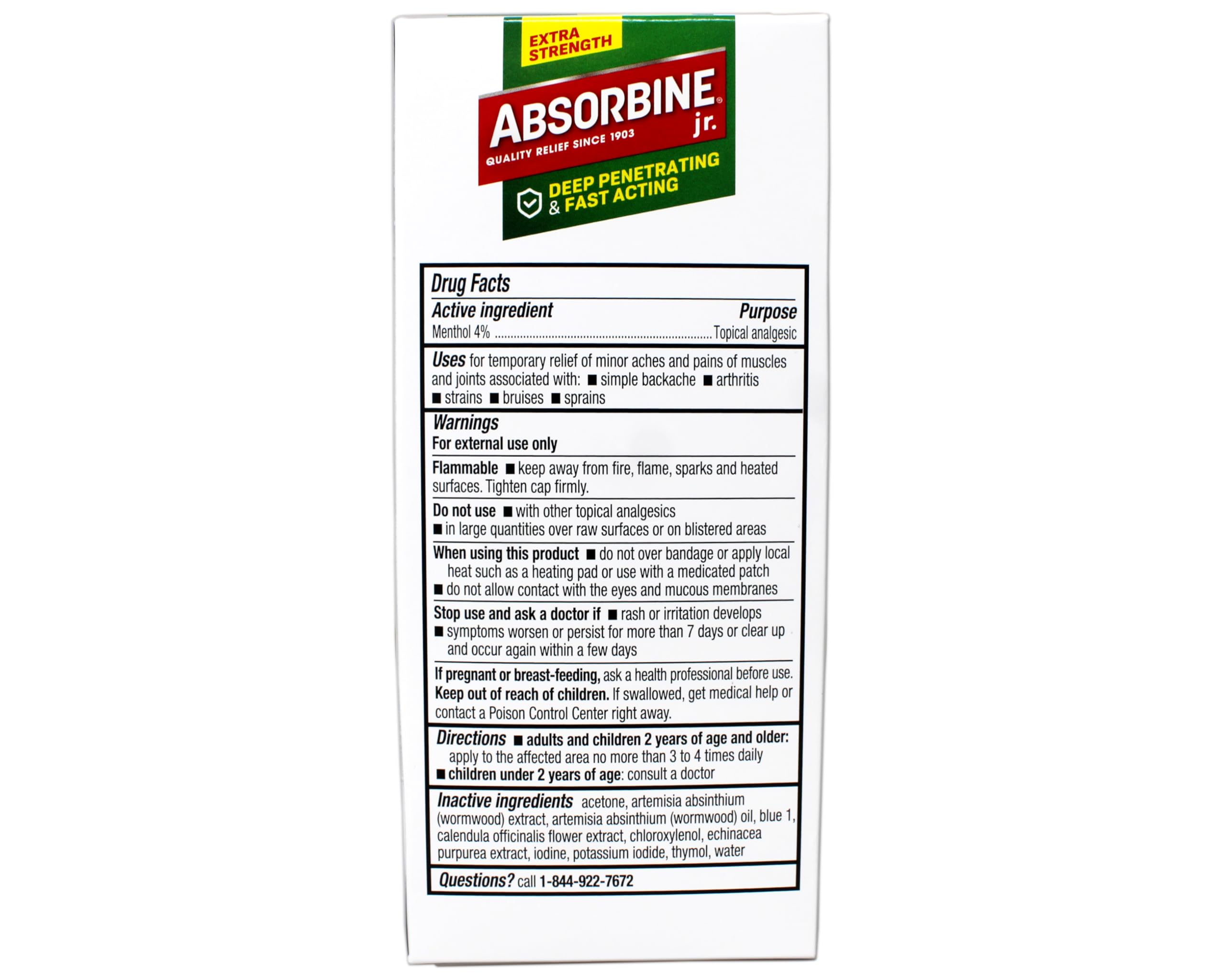 ABSORBINE JR. Extra Strength Pain Relieving Liquid, for Muscle, Joints, Arthritis Pain, with No-Mess Applicator, 4 Oz (Pack of 3) ABSORBINE JR.Buy Supplements Australia
