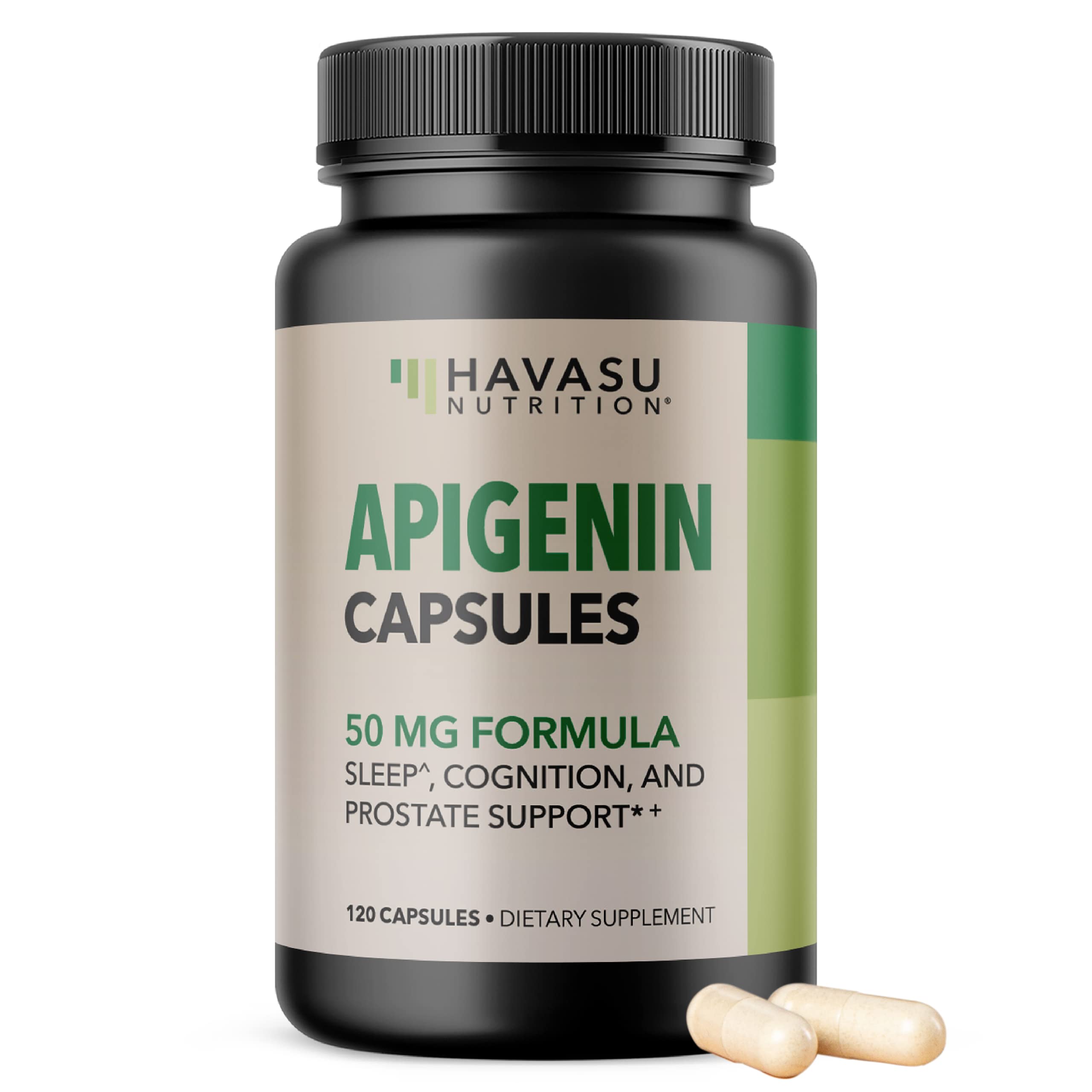 Apigenin Capsules 50mg, 60 Count, Sleep & Cognitive Support Supplement | Melatonin-Free Sleep Support, Chamomile Flavonoid for Relaxation & Cognitive Function, Vegan, Non-GMO, 2-Month Supply