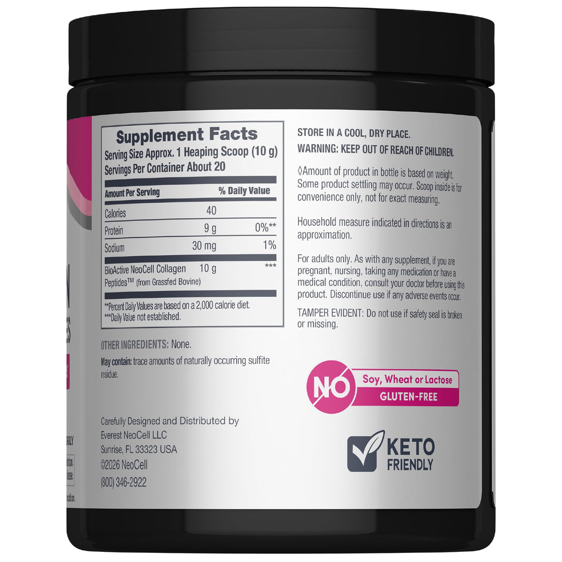 NeoCell Grassfed Collagen Peptides Powder | 7 oz | Unflavored | for Women and Men | Hair, Skin, & Nails NeoCell buy supplements Au