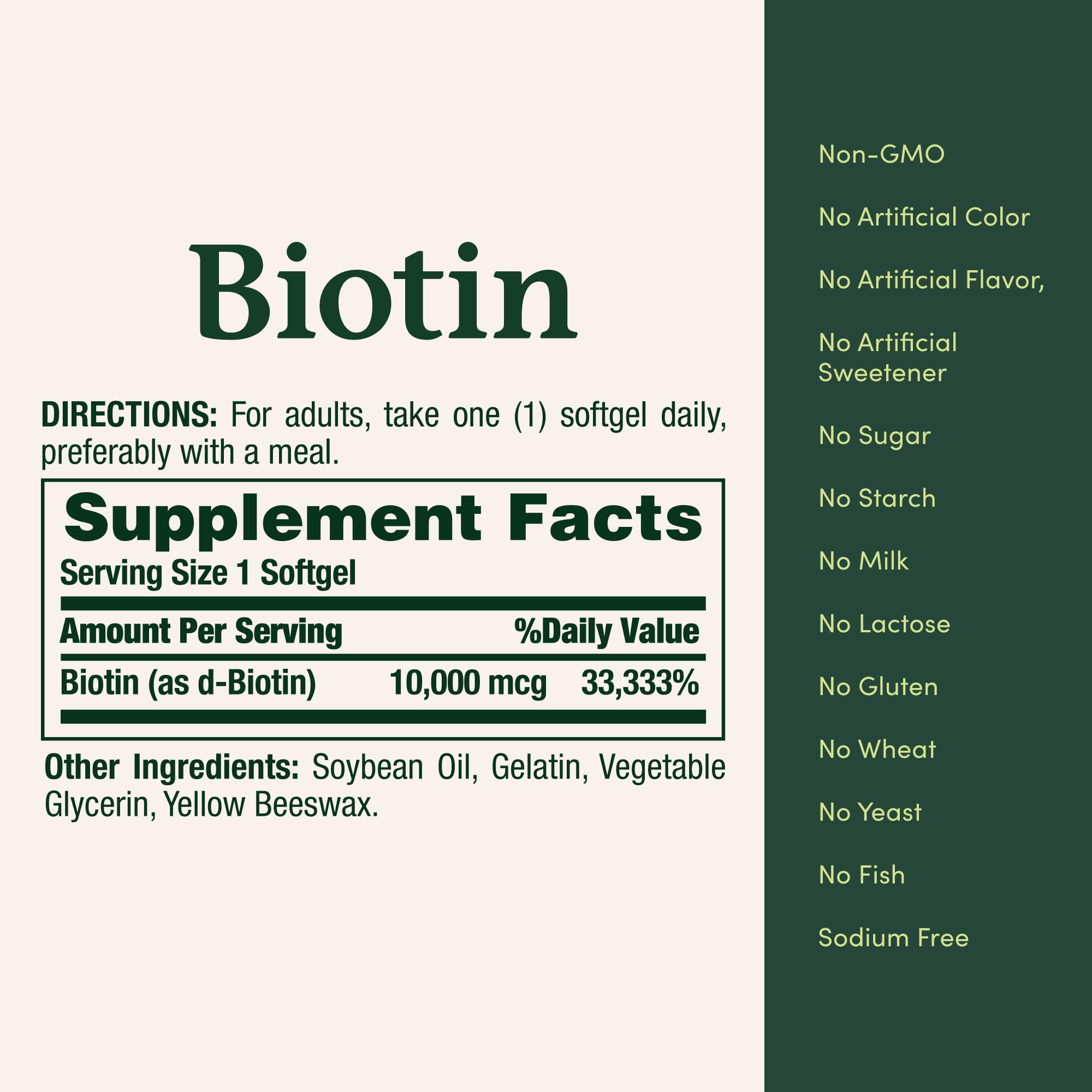 Nature's Bounty Biotin 10,000 mcg, 250 Rapid Release Softgels