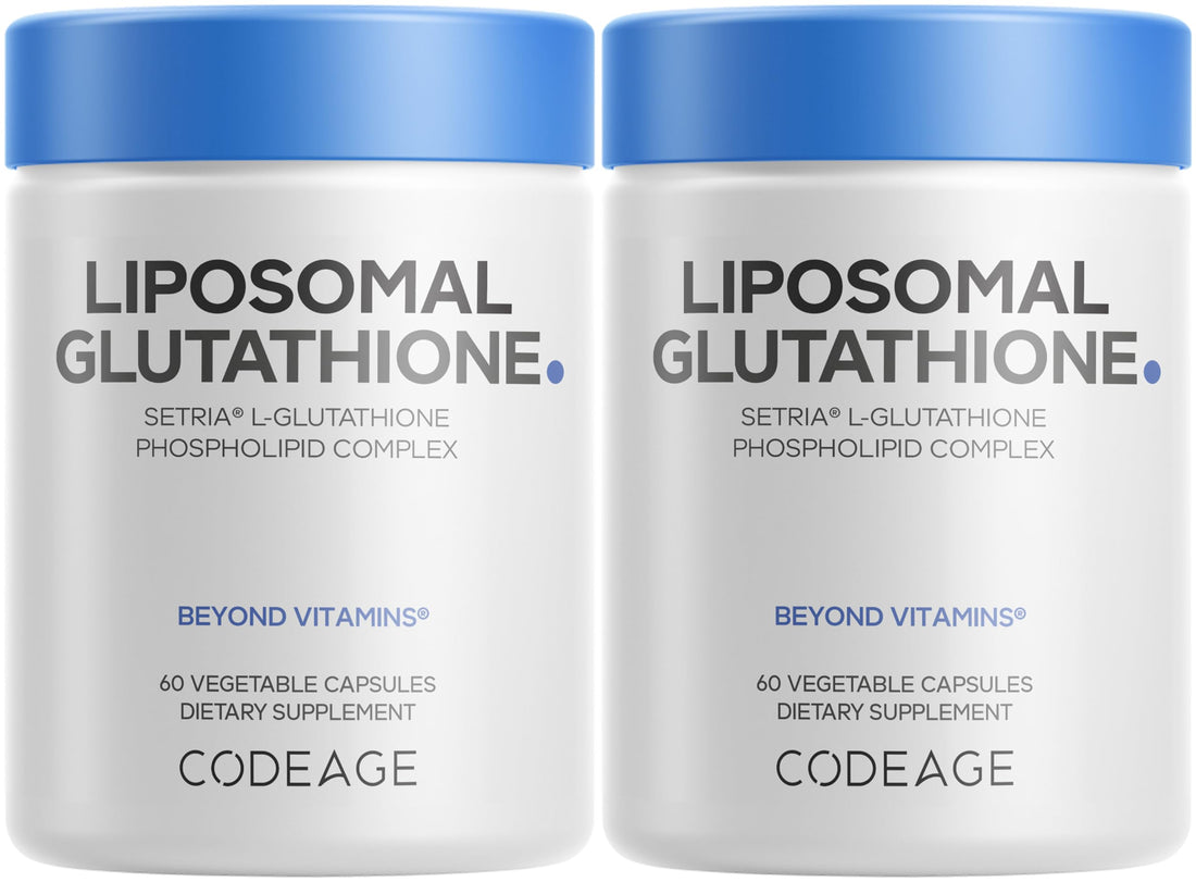 Codeage Liposomal Glutathione Supplement - Pure Reduced Setria L-Glutathione, Liposomal Delivery, Phospholipid Complex - Vegan, Non-GMO - 2-Pack CodeageBuy Supplements Australia