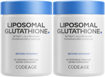 Codeage Liposomal Glutathione Supplement - Pure Reduced Setria L-Glutathione, Liposomal Delivery, Phospholipid Complex - Vegan, Non-GMO - 2-Pack CodeageBuy Supplements Australia