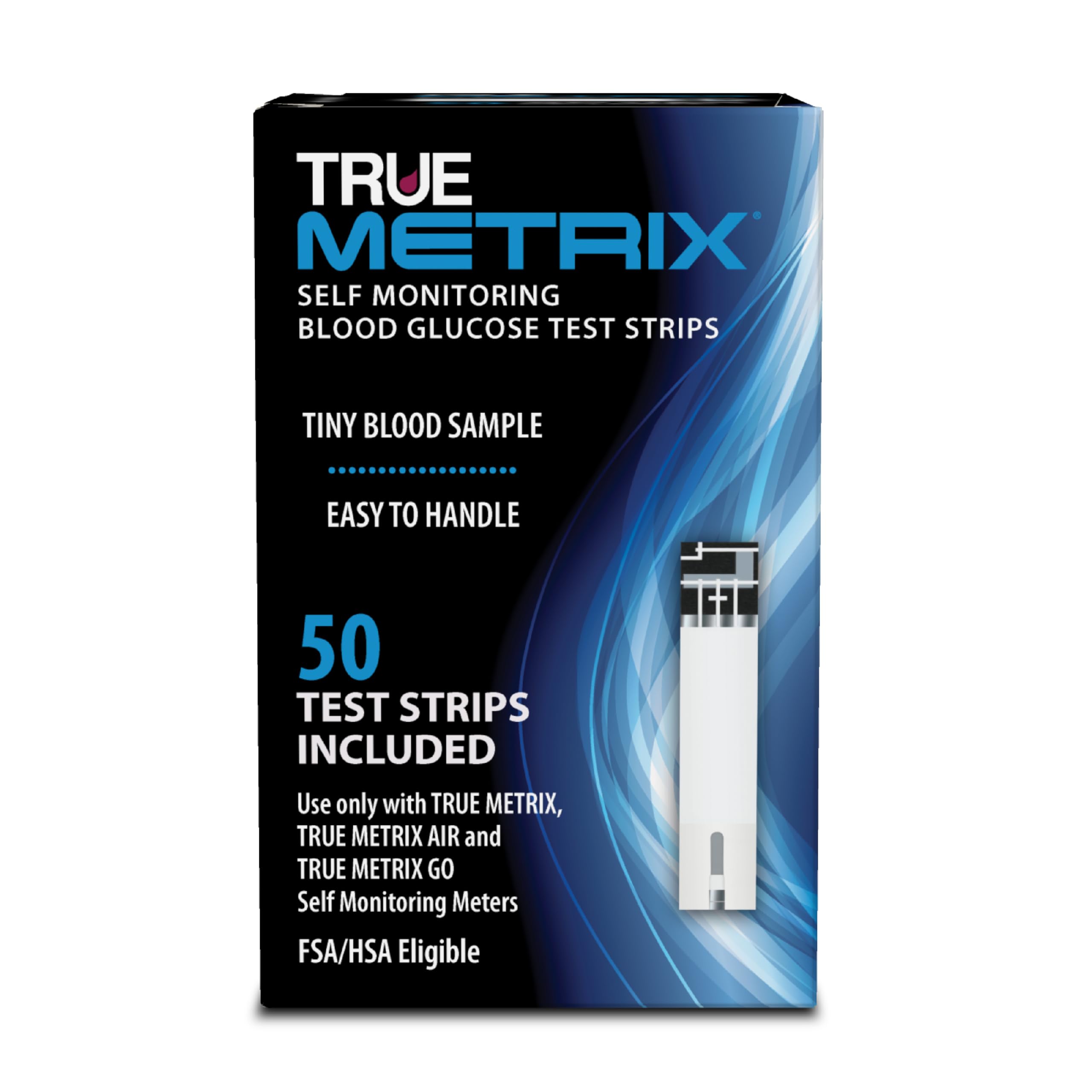 TRUE METRIX Self Monitoring Blood Glucose Test Strips, 100 Count | Blood Glucose Test Strips Compatible with TRUE METRIX Family of Self Monitoring Blood Glucose Meters, Value Pack