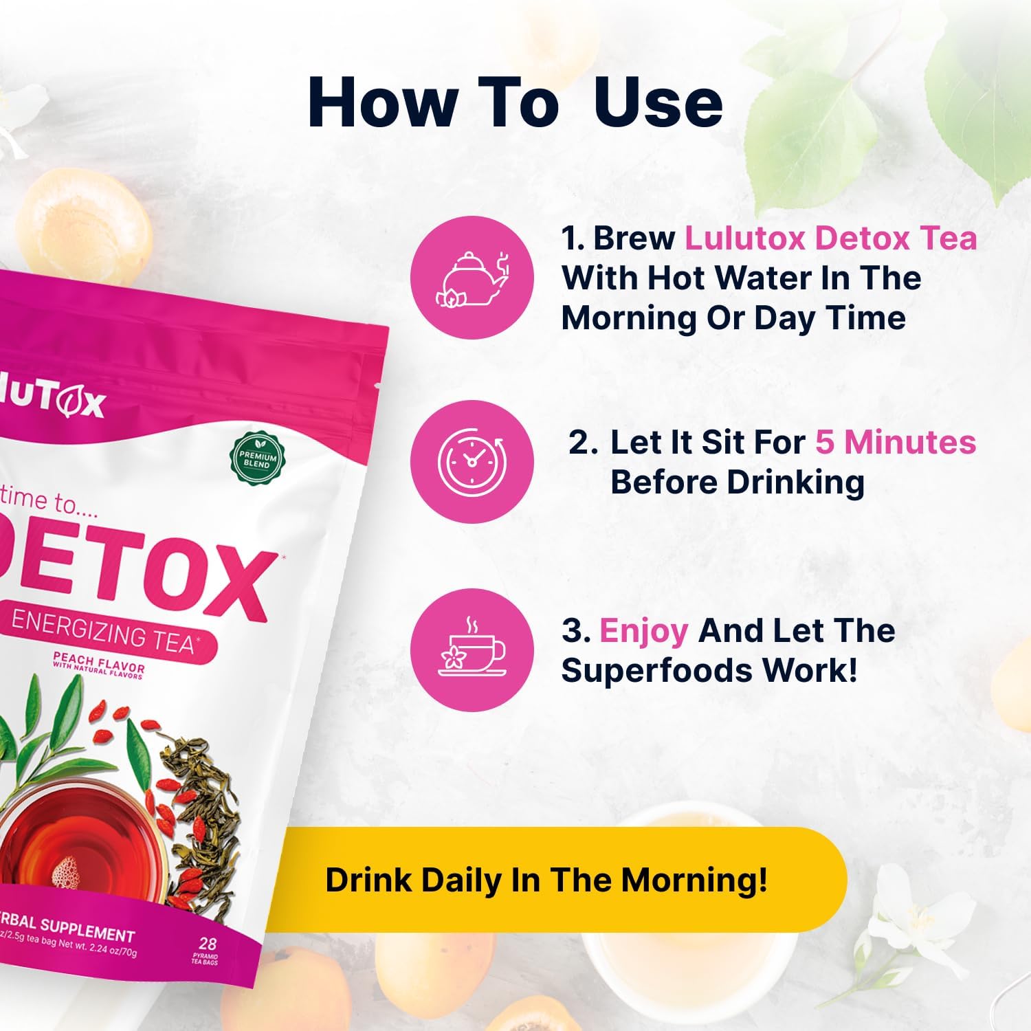 LULUTOX Herbal Tea & Sleep Support Bundle – Detox Herbal Tea (28 Servings) + Deep Sleep Tea (28 Bags) + Sleep Patches (28 Ct)