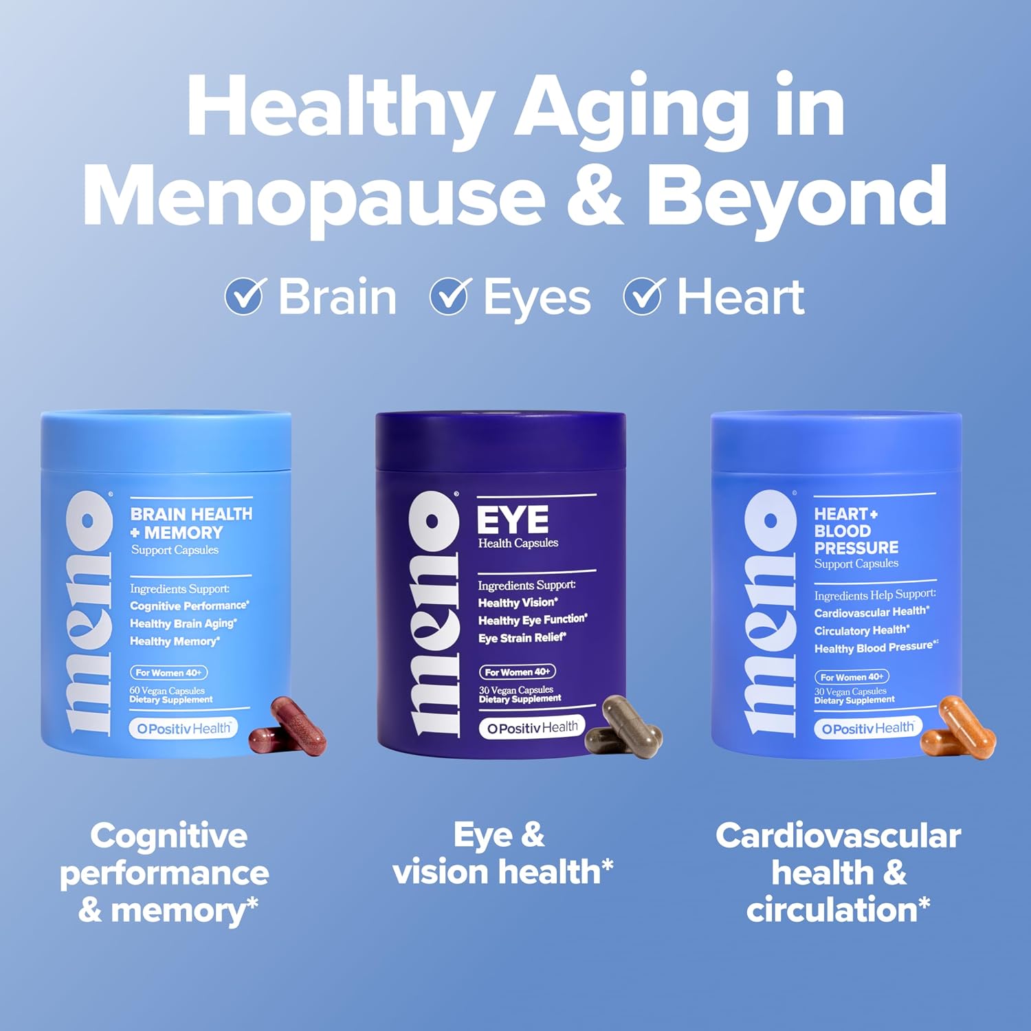 MENO Brain Health + Memory Capsules with Phosphatidylserine – 30-Day Supply