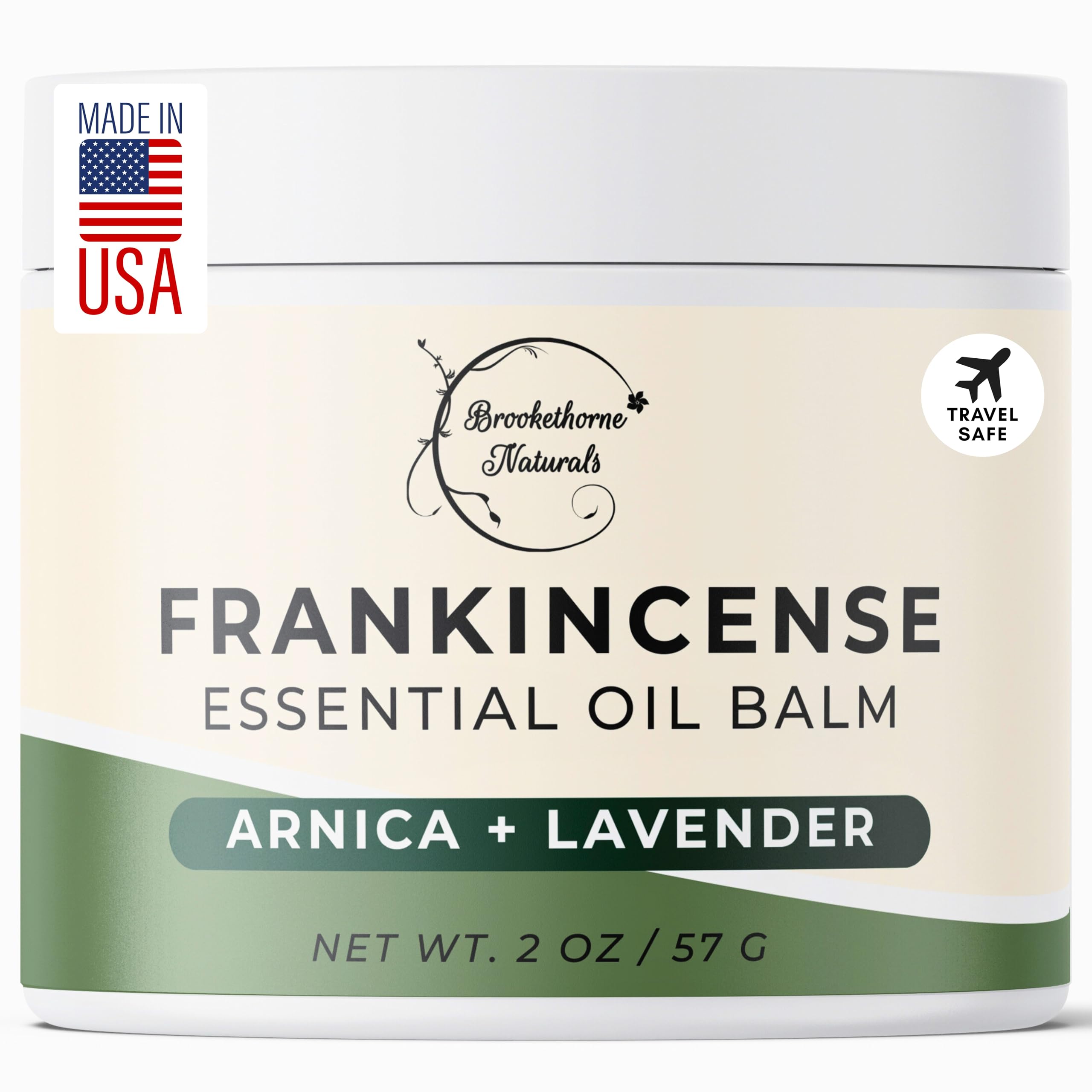 Brookethorne Naturals Frankincense Balm | Frankincense Essential Oil Balm for Skin Hydration | Soothing Muscle & Joint Support | Boswellia Extract, Arnica Montana, Castor Oil & Lavender 2oz Brookethorne NaturalsBuy Supplements Australia