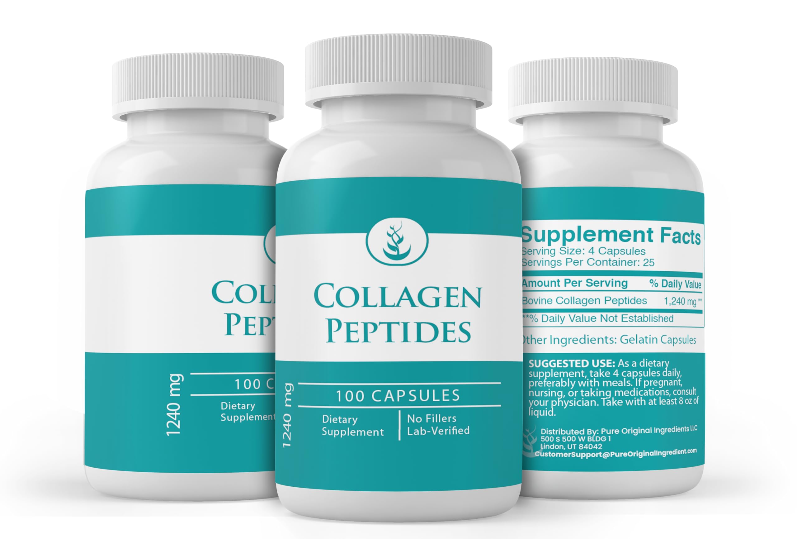 Pure Original Ingredients Collagen Peptide, (100 Capsules) Pure, No Additives Or Fillers, Lab Verified PURE ORIGINAL INGREDIENTS buy supplements Au