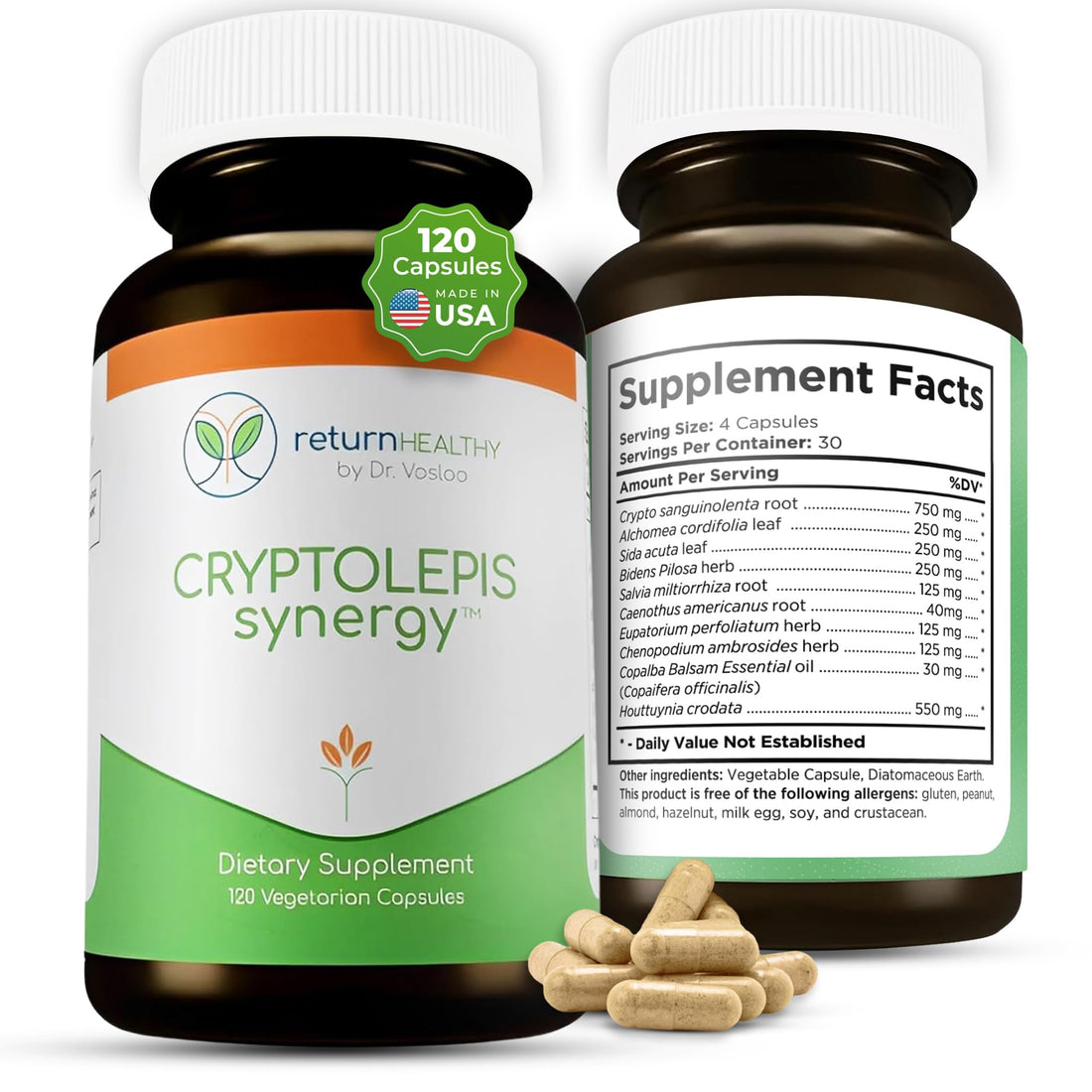 Return Healthy Cryptolepis Synergy, Immune Support Vitamins, Immune System Booster for Adults, Liver, Lymphatic, & Immune Support Supplement, Supports Lyme & Natural Parasite Defense, 120 Capsules Return HealthyBuy Supplements Australia