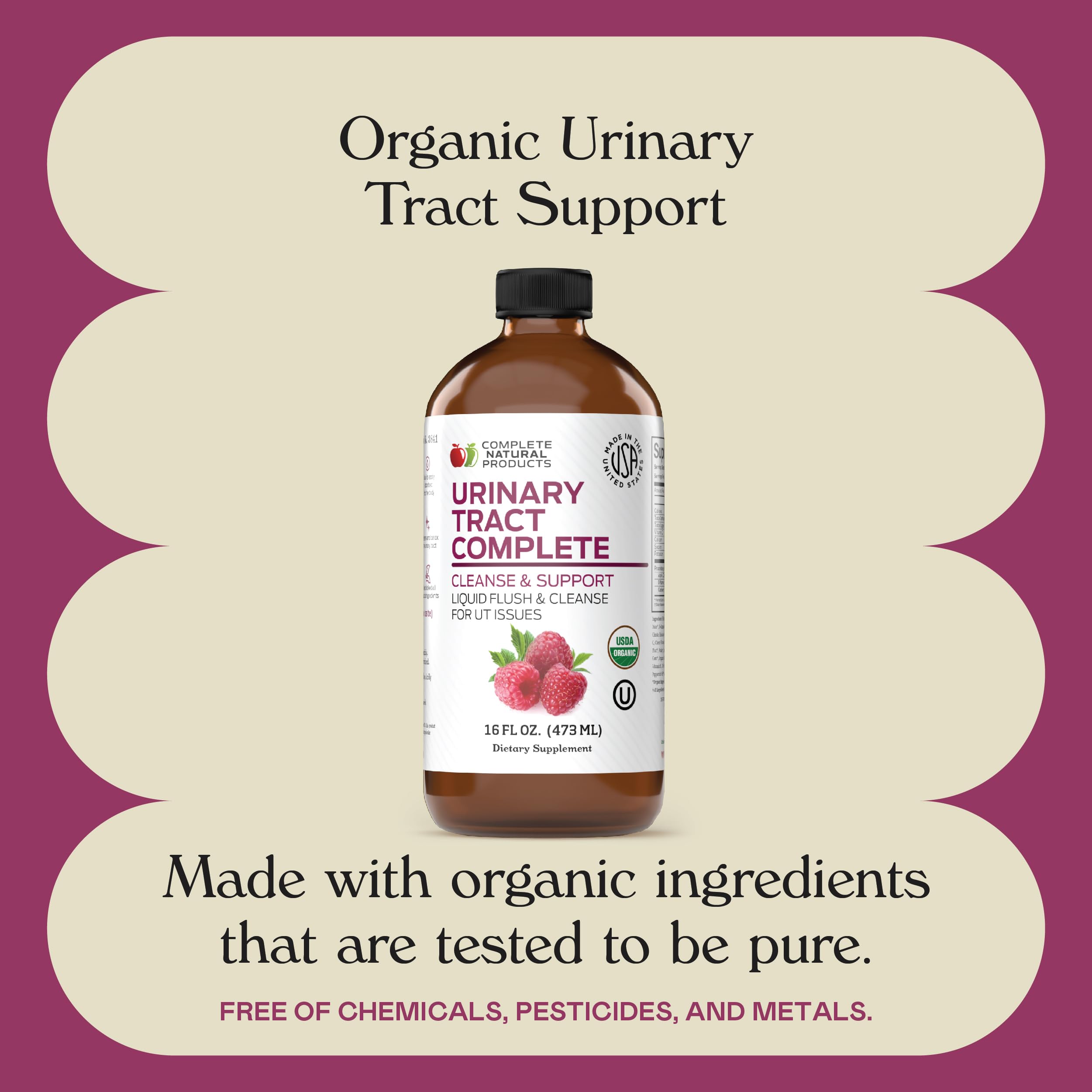 Complete Natural Urinary Tract Complete 8oz - Liquid Supplement for Urinary Tract Health with Organic Cranberry, D-Mannose, Beet Root, Fennel Seed, and Turmeric Complete Natural ProductsBuy Supplements Australia