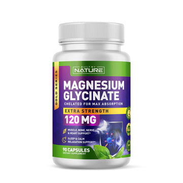 Built By Nature Magnesium Glycinate - Chelated for High Absorption – Supplement to Support Sleep, Muscle, Heart & Nerve Health - 120 mg Magnesium per Serving/Capsule - 90 Capsules Built by NatureBuy Supplements Australia
