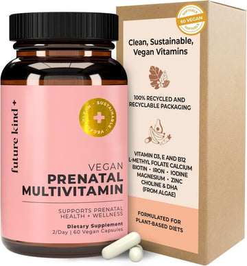 Future Kind Prenatal Vitamin - Pregnancy, Lactation, and Wellness Support with DHA & L-Methylfolate - Folate Supplement for Women with Vitamin D, E, Iron, Omega-3 and Biotin (60 Capsules)