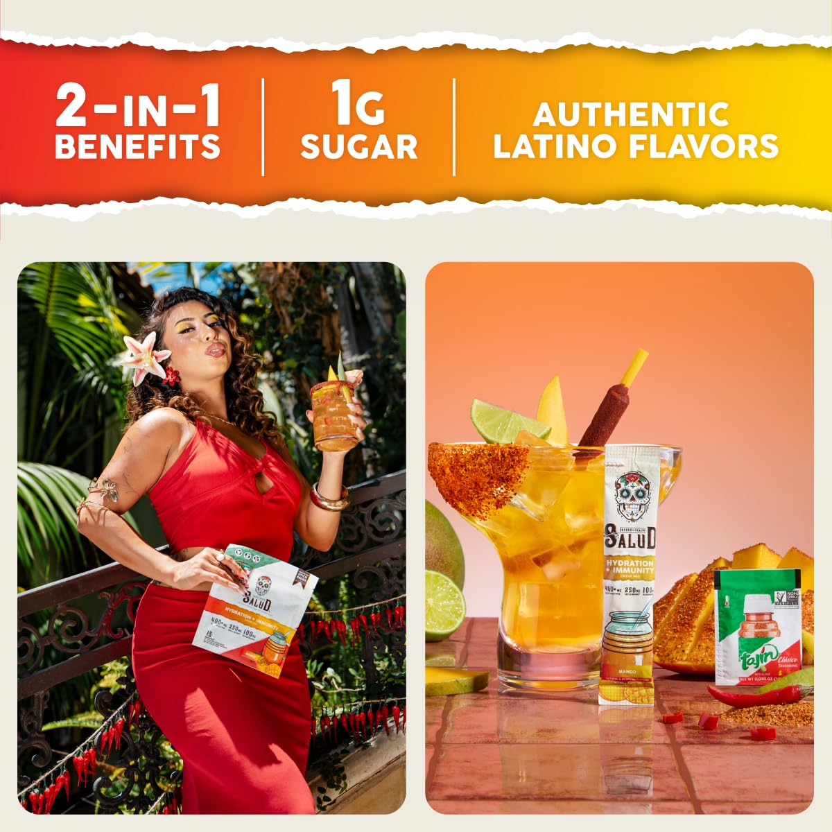 Salud 2-in-1 Hydration + Immunity Drink Mix, Cucumber Lime | Electrolytes Powder, Agua Fresca, Elderberry, Dairy & Soy Free, Non-GMO, Gluten Free, Vegan, 1g Sugar (15 Servings)