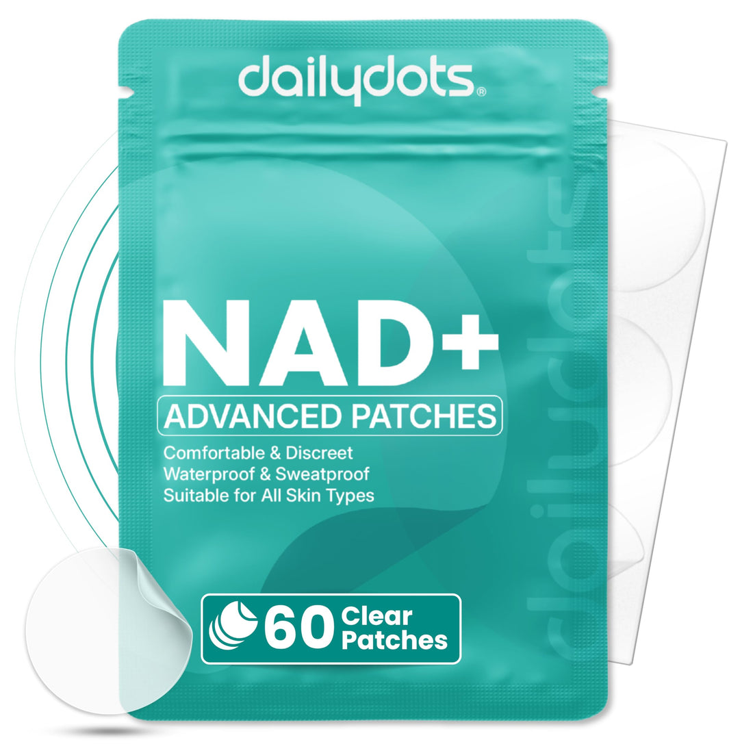 Daily Dots NAD+ Patches | Energy, Healthy Aging & Wellness Support | 12 Active Blends incl. Nicotinamide & CoQ10 | Time Release Patch | for Men & Women (60 Patches) Daily DotsBuy Supplements Australia