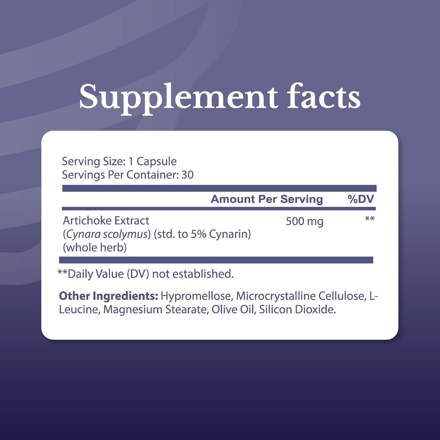 Artichoke Extract 500 mg | Liver Support Supplements | Natural Artichoke Extract, Liver Health Supplement, Digestive Support, Vegan, Gluten Free. 30 Days Supply. 30 Capsules