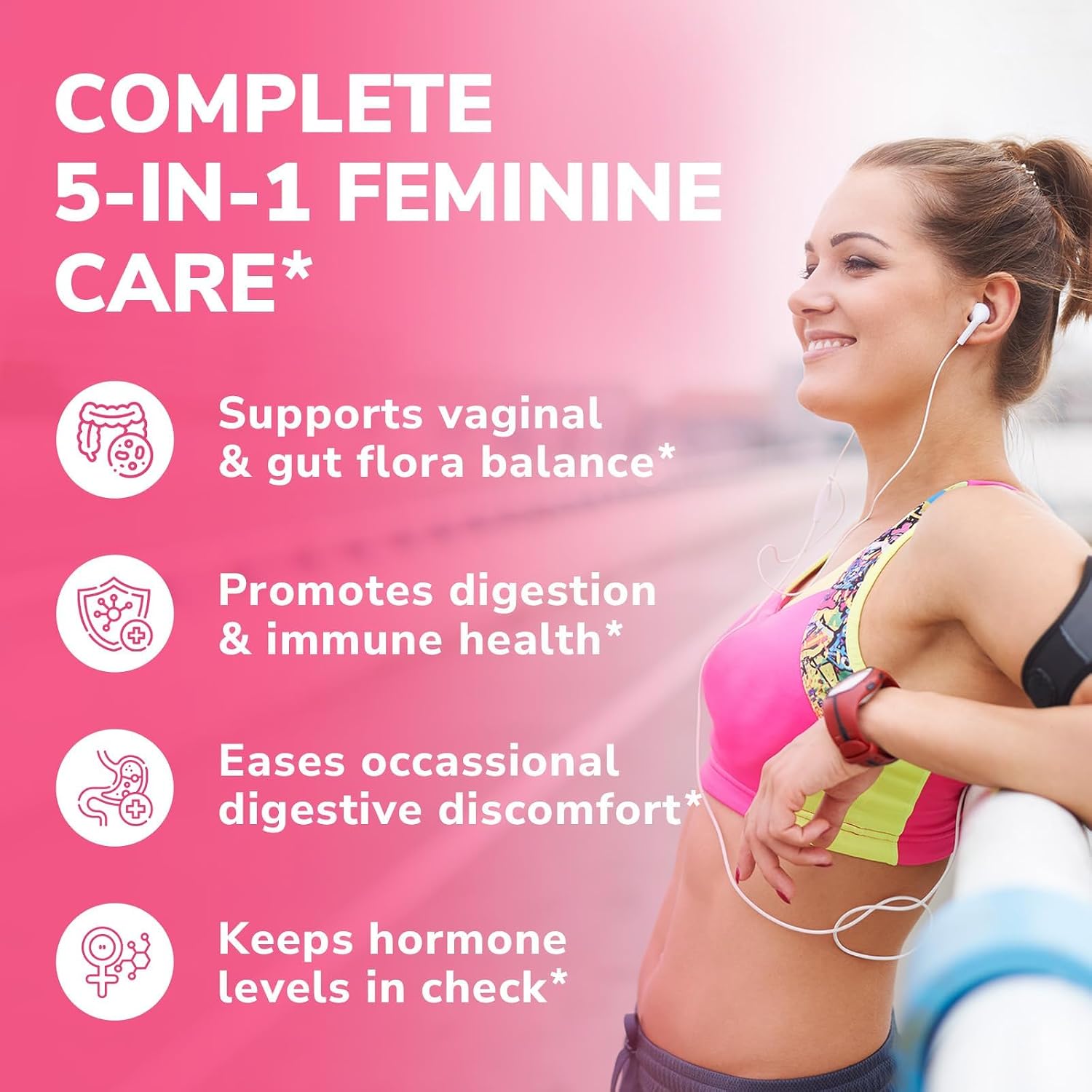 Vitalibre Probiotics for Women 100 Billion CFU 15 Strains, Daily Probiotic | 30 Vegan Capsules, Prebiotic Supplement with Organic Cranberry to Support Vaginal, Digestive, Immune Health, Shelf Stable