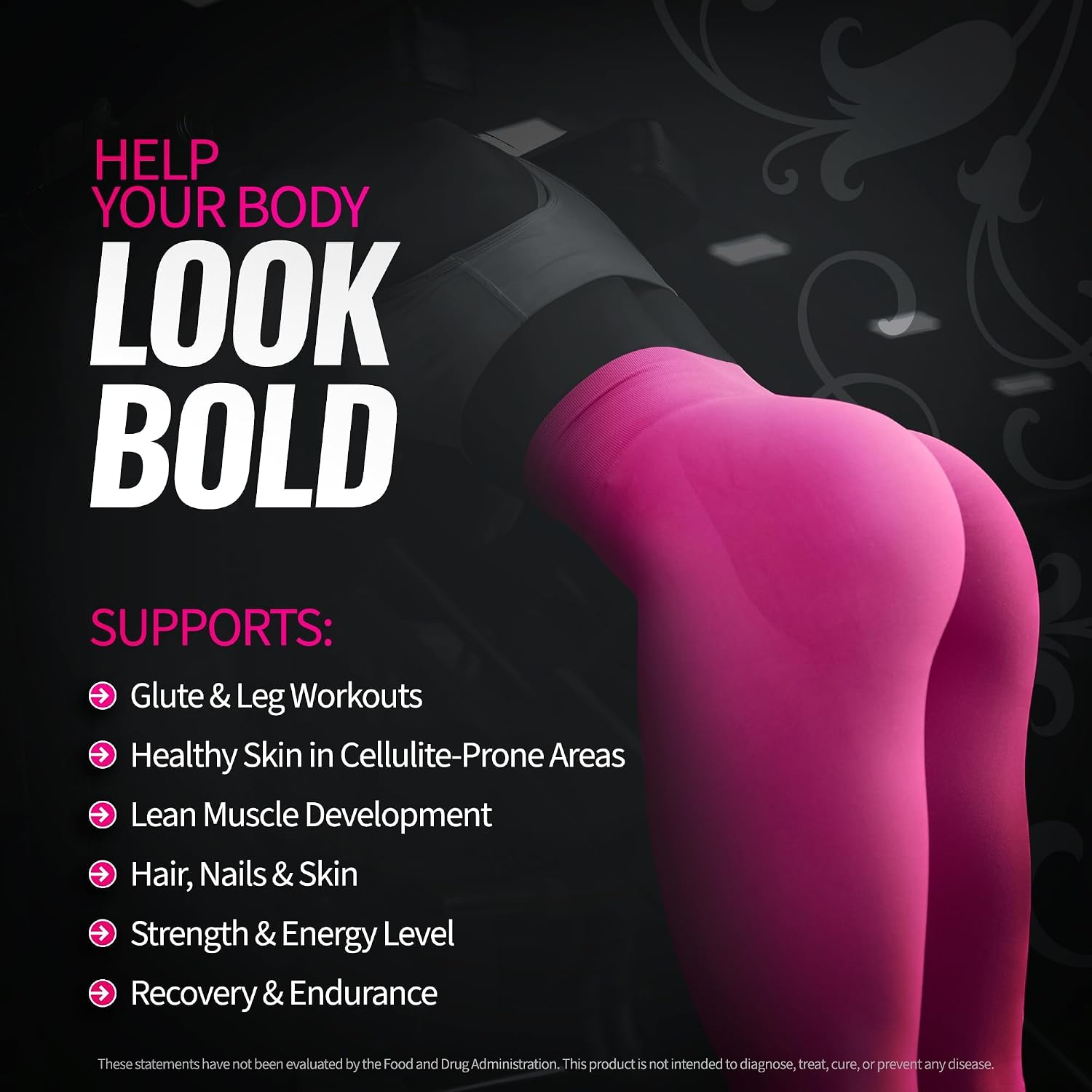 Bold Buns Creatine for Women – Supplement with Collagen & BCAA – Supports Muscle Development, Post-Workout Recovery, Skin Elasticity, Healthy Hair & Nail (2 Pack x 30 Servings, Unflavored)