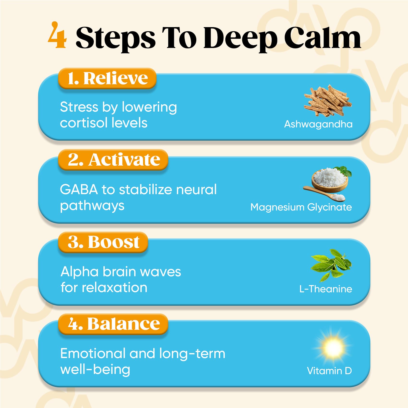 Venture Pal Calm Drink Mix, 12-in-1 Cortisol Reducer & Sleep Aid | Magnesium Glycinate, Ashwagandha, L-Theanine & Vitamin D, Calm Magnesium Powder for Relax & Focus, No Sugar, Non GMO