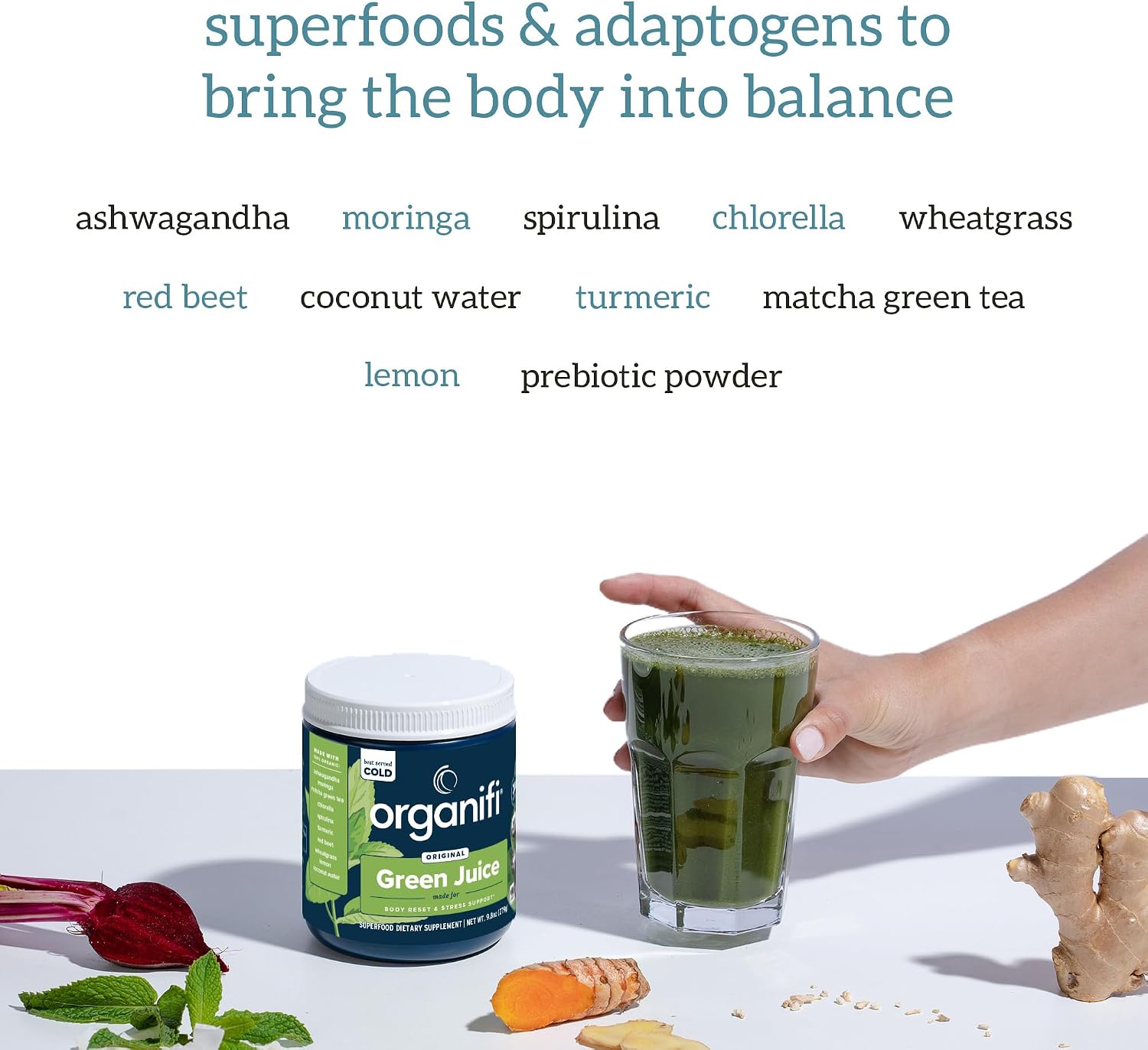 Organifi Green Juice and Red Juice Bundle - 30 Day Supply - Delicious, Refreshing Organic Superfood Supplement Powder With Antioxidants for Energy and Stress Relief Support - No GMO, Gluten, or Soy