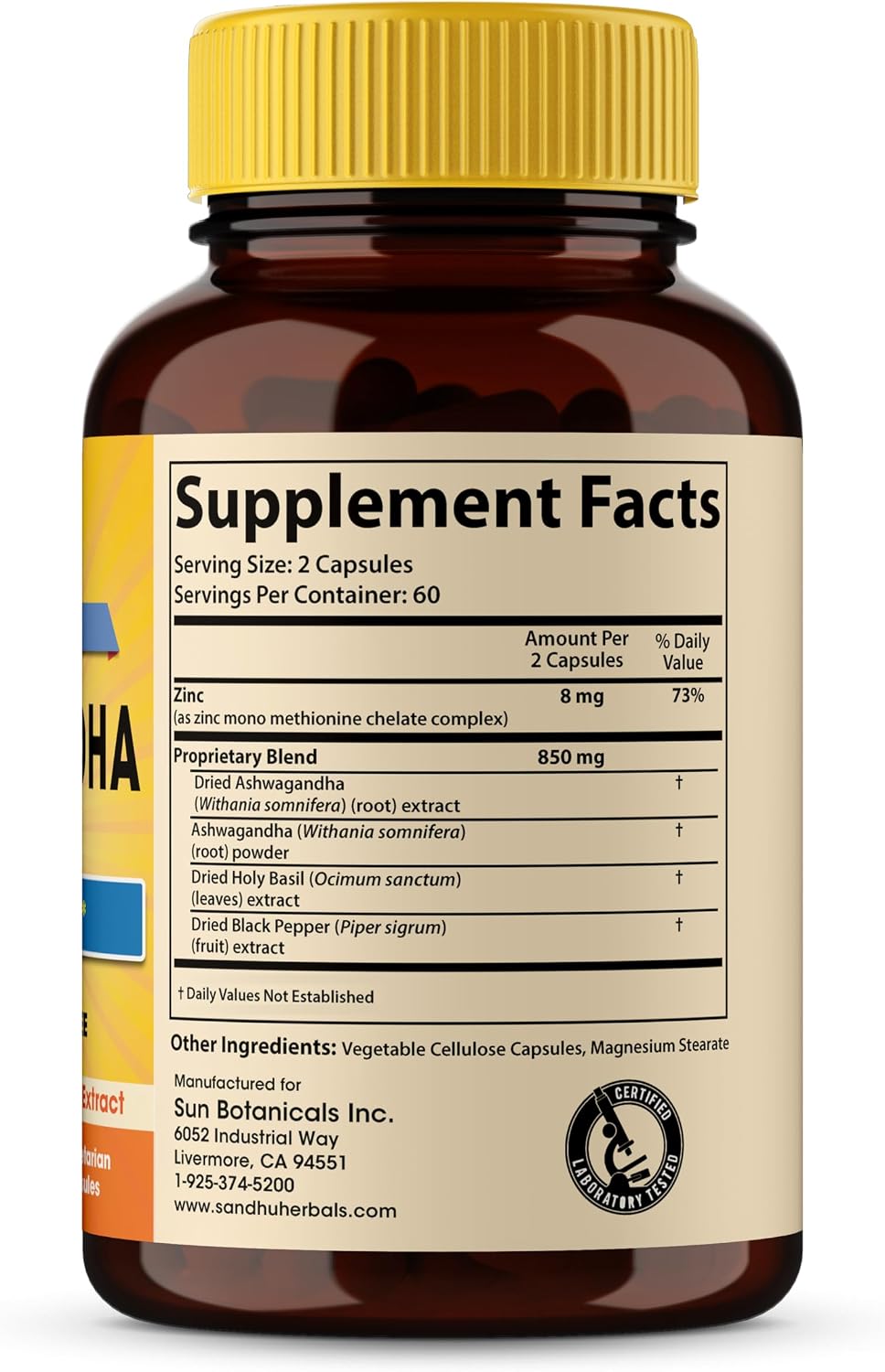 Sandhu Herbals Zinc Supplement and Organic 4 in 1 Ashwagandha Capsules with Zinc| Supports Healthy Skin, Immune System| Non-GMO