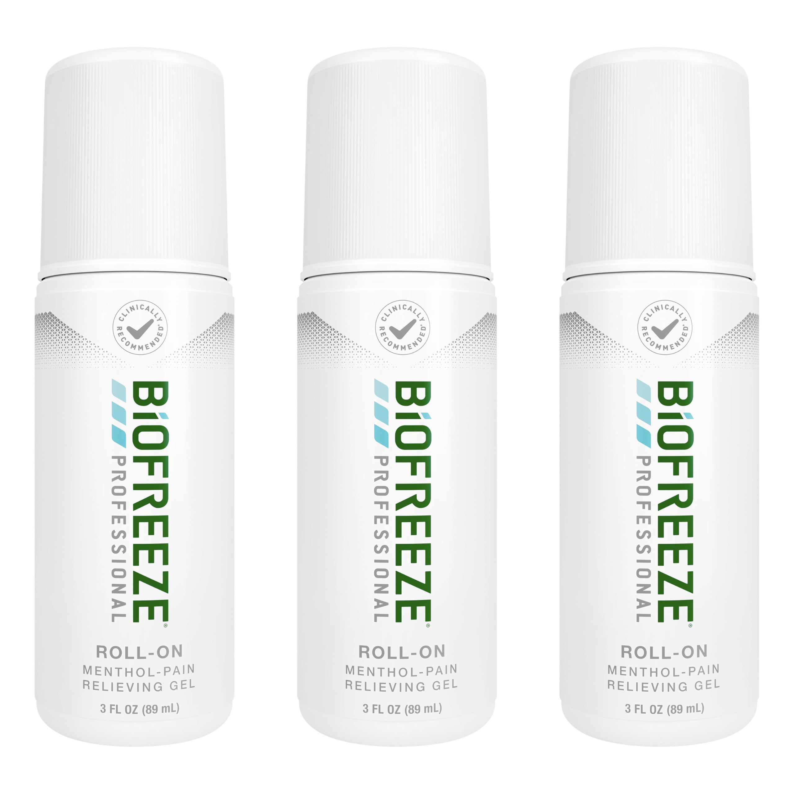 Biofreeze Professional Pain Relief Roll On, Travel Size Arthritis Discomfort Reliever, Fast Acting & Long Lasting Formula, Cooling Menthol Gel 3 Fl Oz (Pack of 3) BiofreezeBuy Supplements Australia