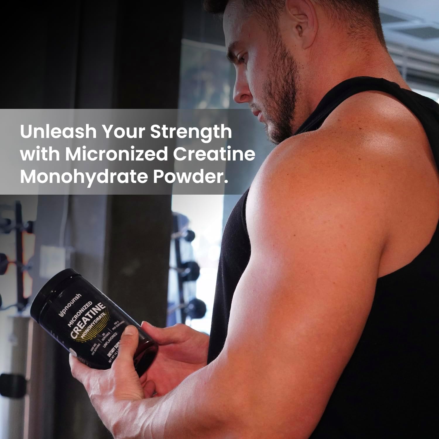 UpNourish Micronized Creatine Monohydrate Powder 400 G - Unflavored Vegan for Pre Workout, Muscle Building Pure Women and Men Instantized Supplement, 80 Servings 14.1096 Ounce