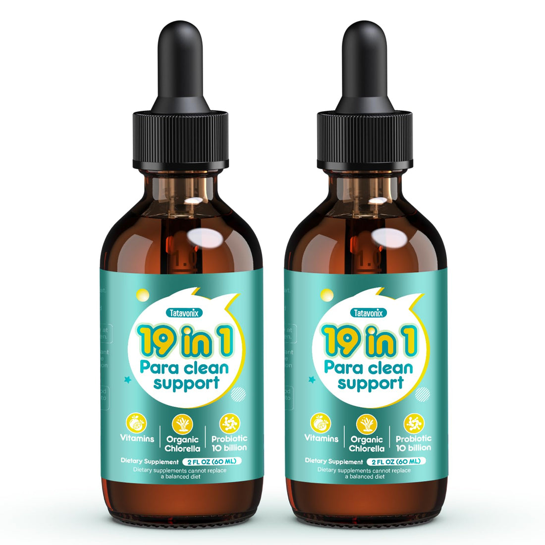 Tatavonix 19 in 1 Herbal Gut Cleanse Drops – Wormwood, Black Walnut, Chlorella 250mg, 10B Probiotics, Clove & Oregano – Liquid Detox Support for Adults & Kids, Alcohol-Free, 4oz TatavonixBuy Supplements Australia