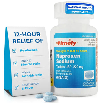 TIME-Cap Labs Naproxen Sodium 220mg (NSAID), Pain Reliever & Fever Reducer Caplets, 12 Hour Relief for Headache, Backache, Arthritis & Body Aches, 300 Count TIME-CAP LABS, INC.Buy Supplements Australia