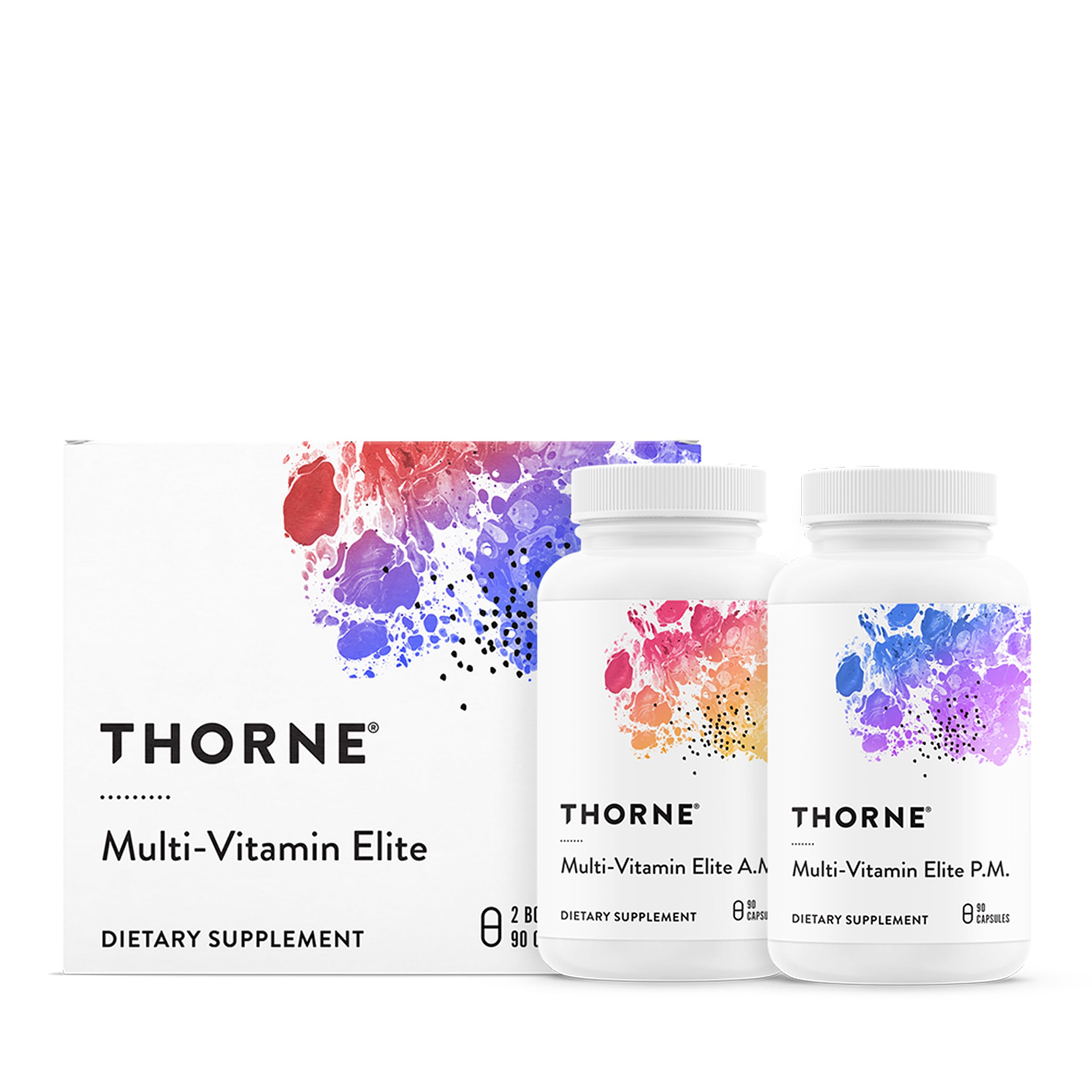 THORNE - Multi-Vitamin Elite - Daily Nutritional Supplement - Two Formulas Support Cellular Energy Production, Restful Sleep & More* - Third-Party Certified - Gluten, Dairy & Soy-Free - 180 Capsules THORNE buy supplements Au