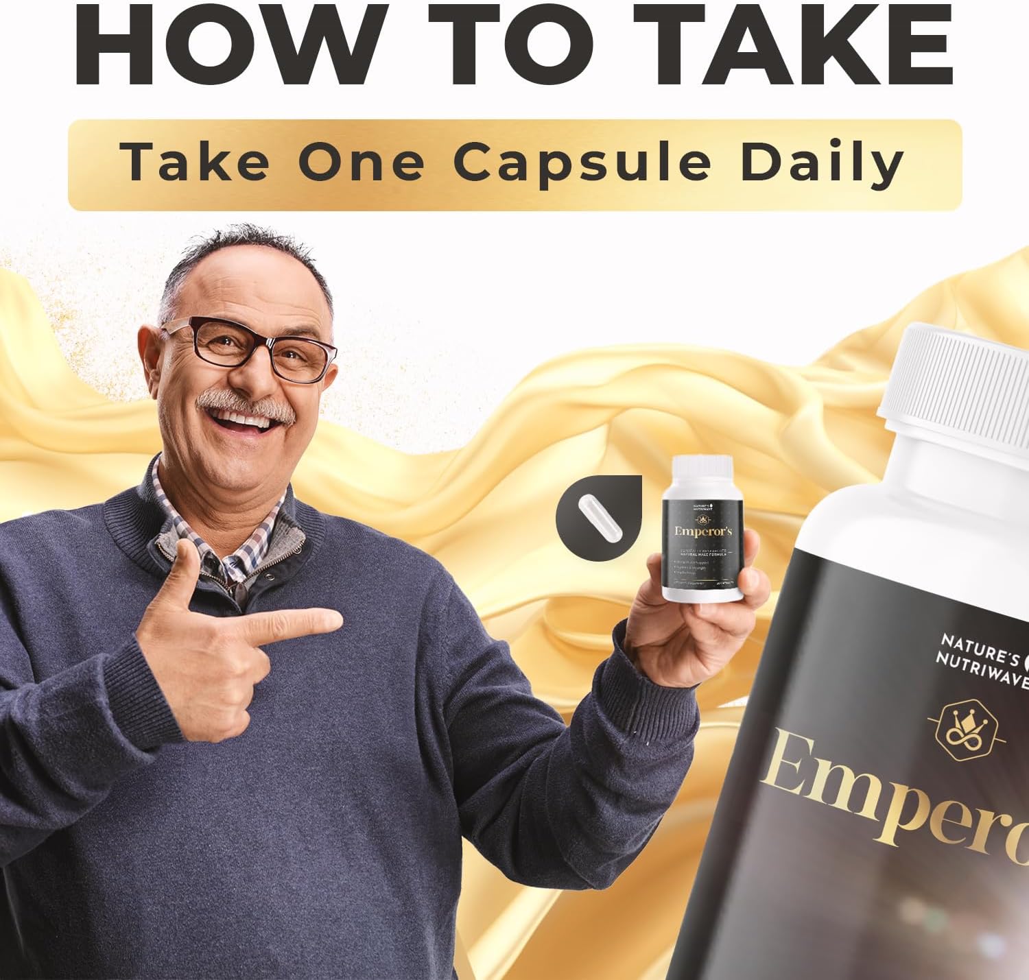 Emperor's Vigor Tonic – Herbal Formula – 60 Capsules, 3 Month Supply | Herbal capsule formula, plant-based blend | Non-GMO, No Stimulants, Made in USA | Easy-to-swallow daily capsule