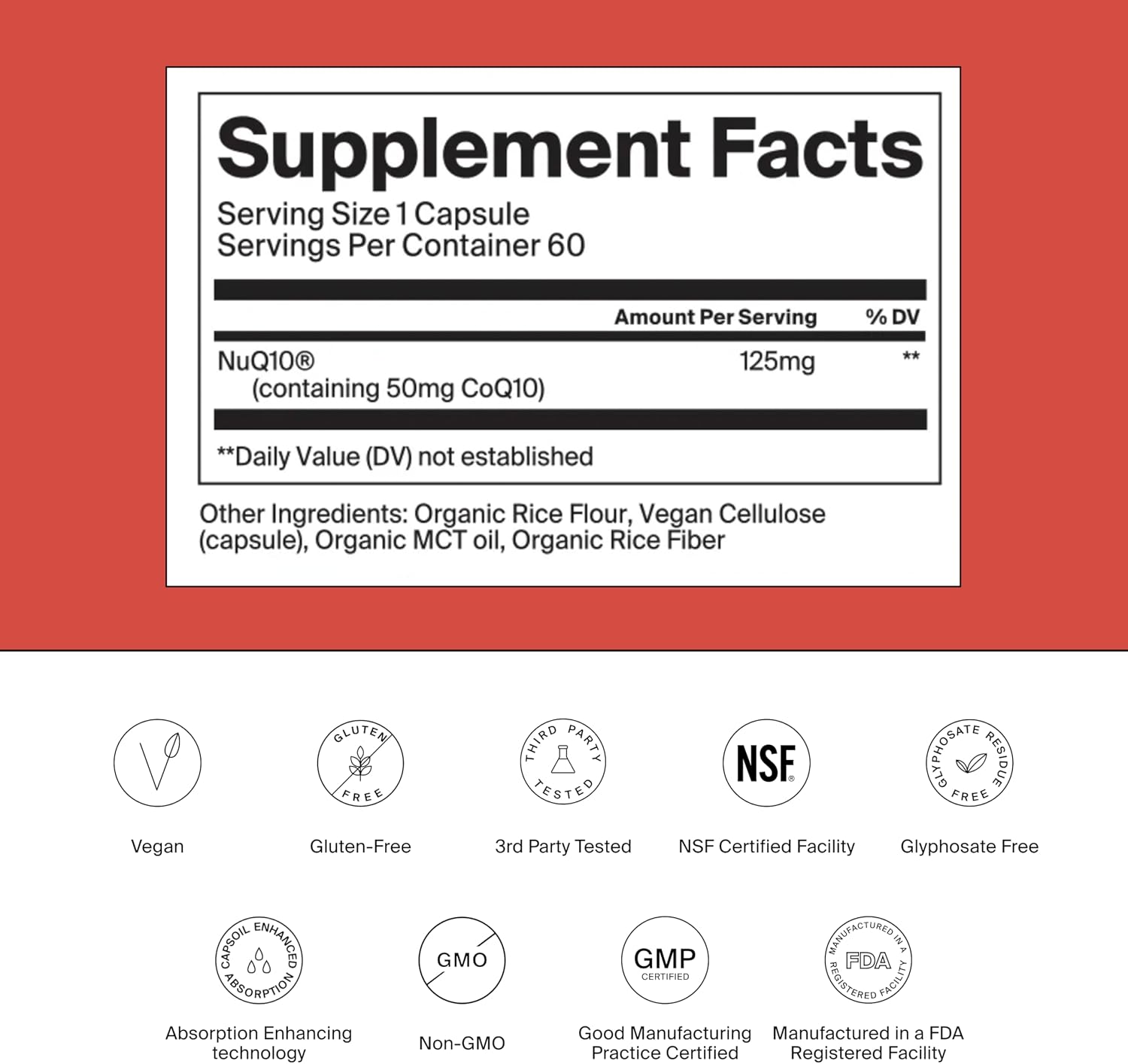 The Absorption Company CoQ10 - Heart Health & Energy Support - 60 Capsules | Fertility & Stamina Aid, Bioavailable & Third-Party Tested, High-Absorption Supplement for Men & Women, 10x More Bioavailable