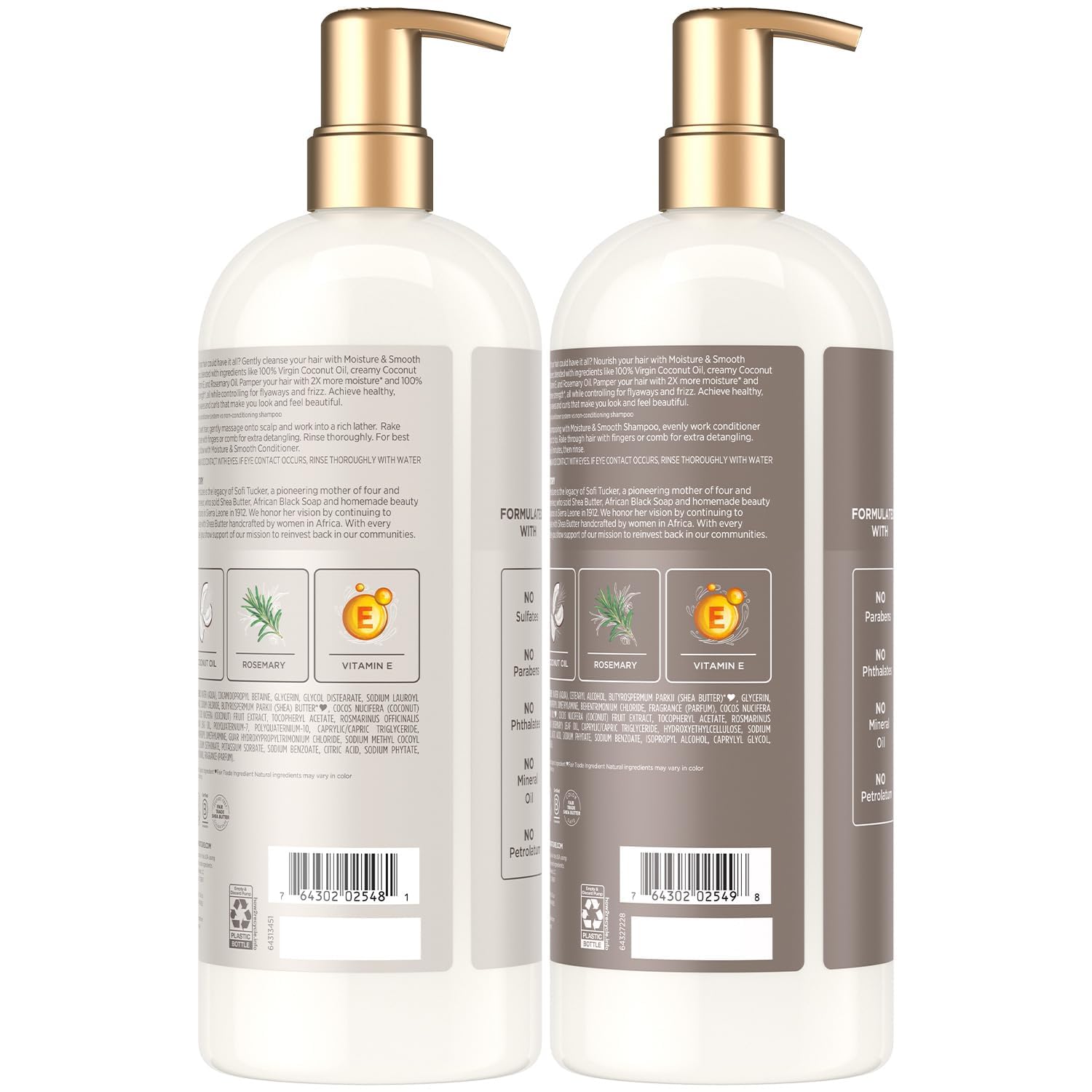 SheaMoisture Shampoo & Conditioner Set, Moisture & Smooth, 34 Oz Ea | Gentle Moisture for Curly Hair, Wavy Styles | Hair Strengthening Rosemary & Vitamin E | Frizz Control, Hair Repair & Shine