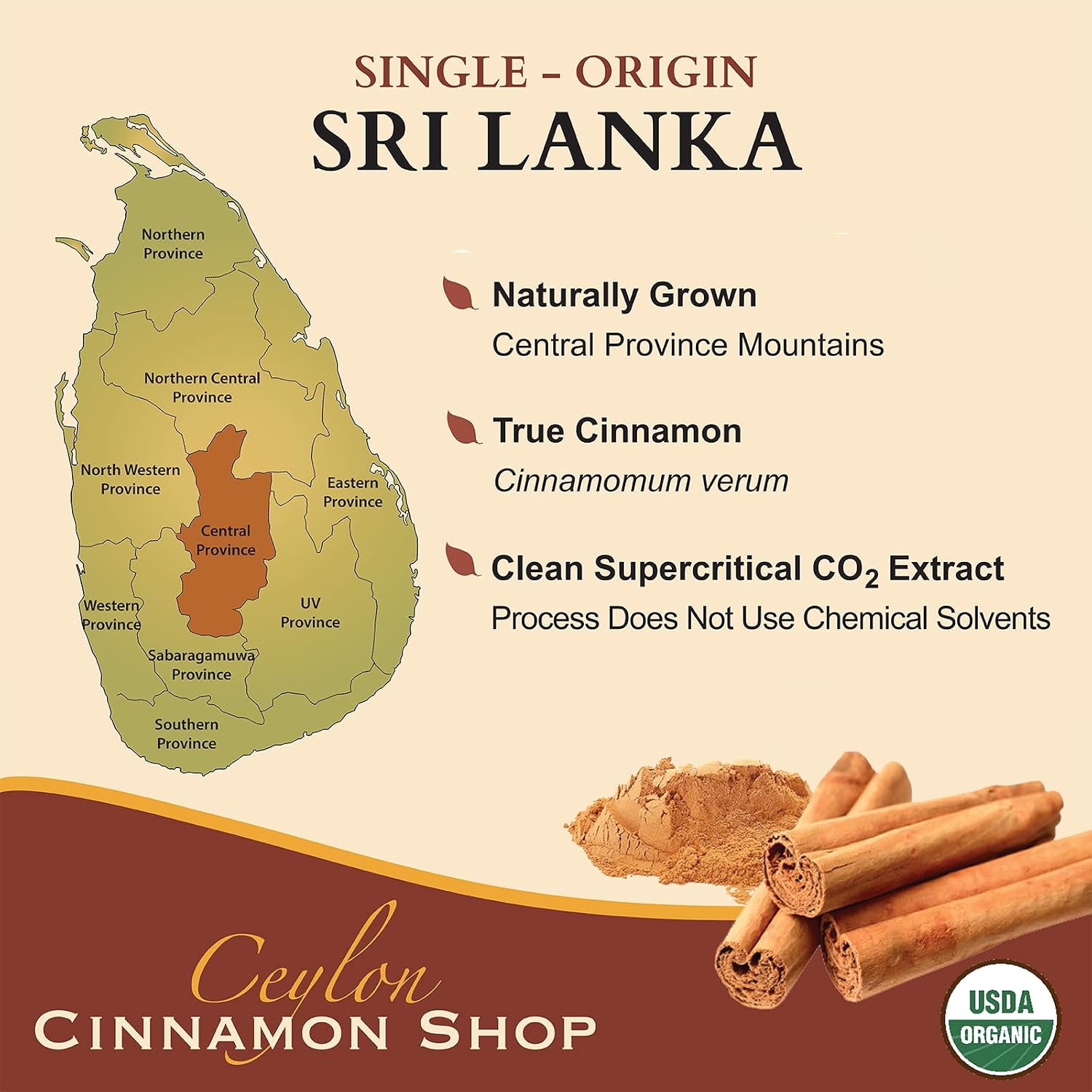 CinnaGuard™ Organic Ceylon Cinnamon Capsules, Extra Strength – 120 Count | USDA Certified Supplement, Premium Grade Clean Extract, Non-GMO, Gluten Free, 4 Month Supply, Made in the USA (GMP)