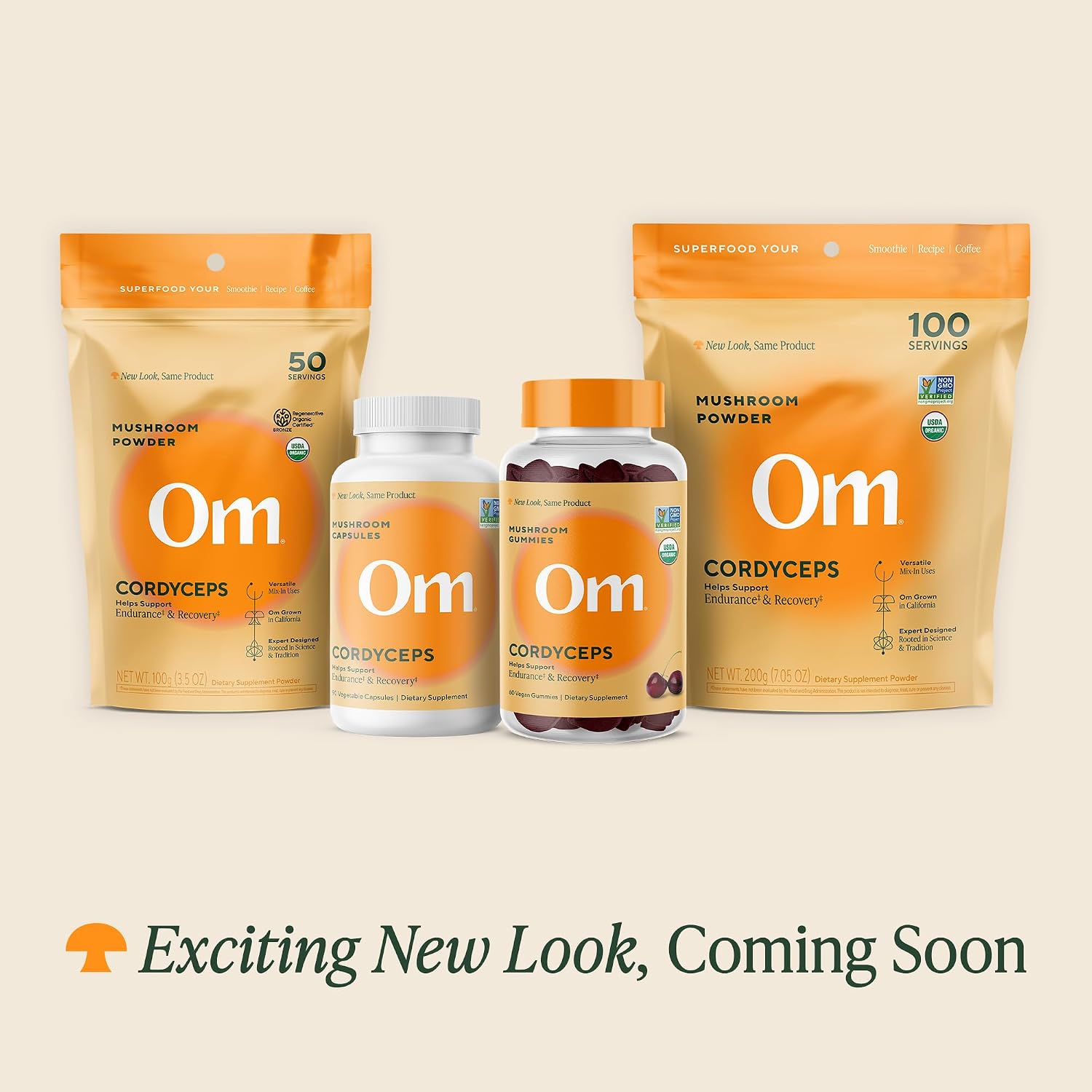 OM MUSHROOM SUPERFOOD Cordyceps Mushroom Capsules Superfood Supplement, 90 Count, 30 Days, Organic Energy Supplement for Stamina and Endurance
