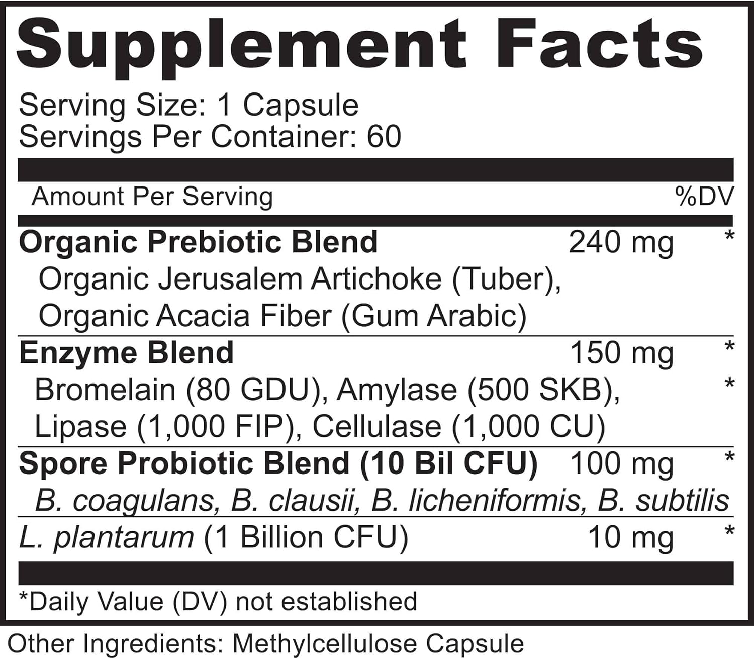 MoxyVites Spore Probiotic Complex - All In One Prebiotics and Probiotics for Digestive Health, Postbiotic, Digestive Enzymes Daily Supplement - Spore Based Probiotic for Women & Men