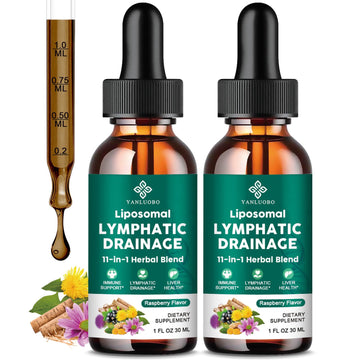 Lymphatic Drainage Drops - 11 in 1 Lymphatic Supplement for Immune, Lymph System & Liver Detox - with Echinacea, Horse Chestnut, Dandelion, Elderberry & Burdock - Raspberry Flavor, Vegan, 2 Fl Oz YANLUOBO buy supplements Au