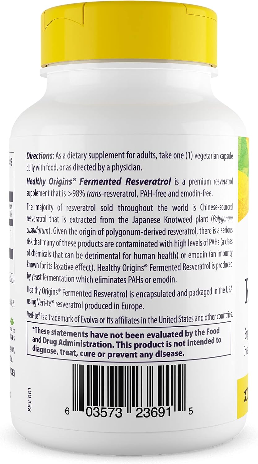 Healthy Origins Resveratrol 300 mg, Fermented, 150 Veggie Caps