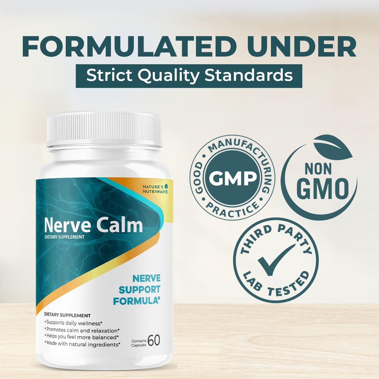 NerveCalm – Passion Flower & Prickly Pear Caps – 30 Ct, 1 Month Supply | Passion Flower, Prickly Pear & California Poppy | Vegan, Non-GMO, Made in USA | Easy-to-swallow capsule