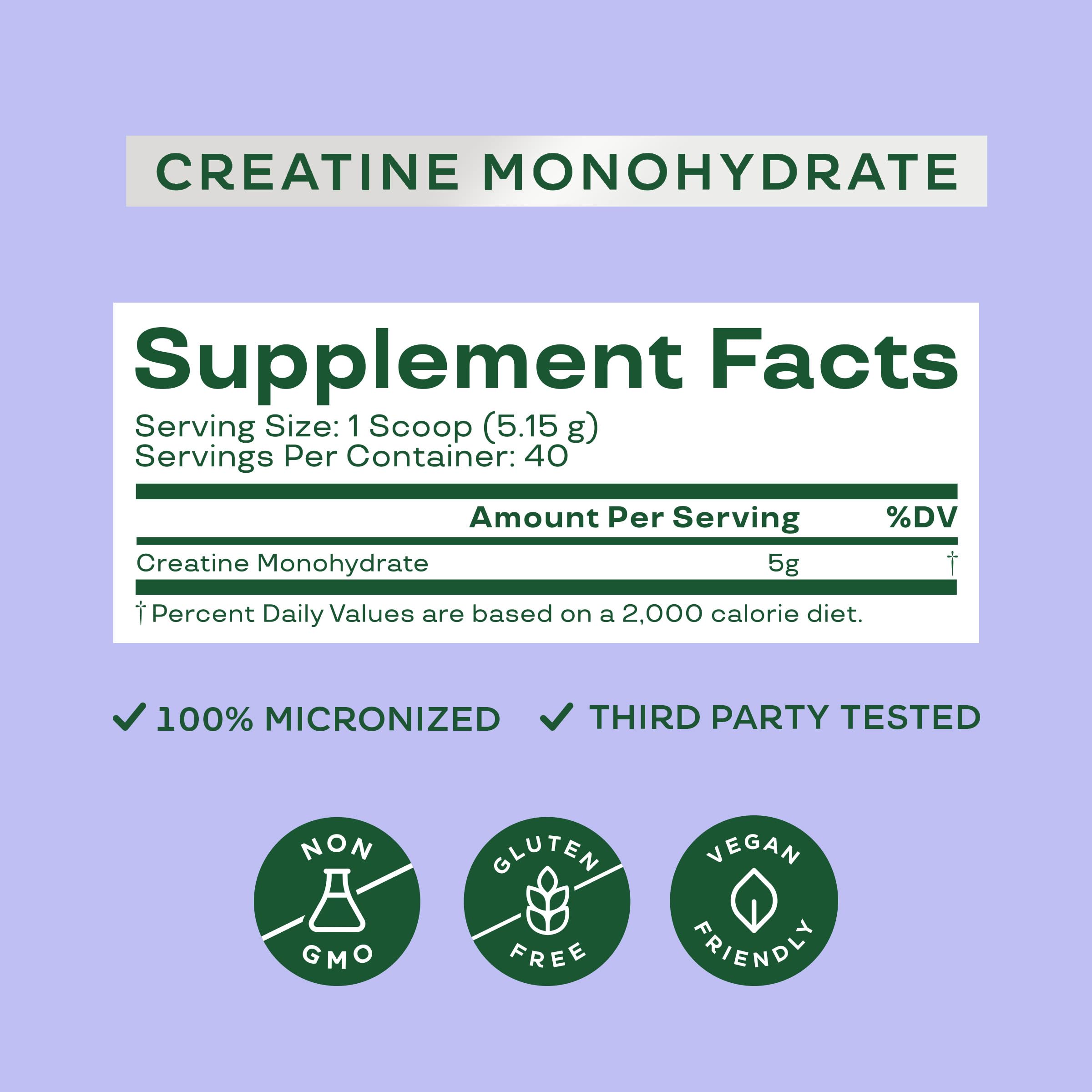 Bloom Nutrition Creatine Monohydrate Powder, Raspberry Lemon, 40 Servings | 5g Micronized Creatine, Supports Muscle Recovery, Strength, Endurance, Pre or Post Workout, Gluten Free, Non GMO