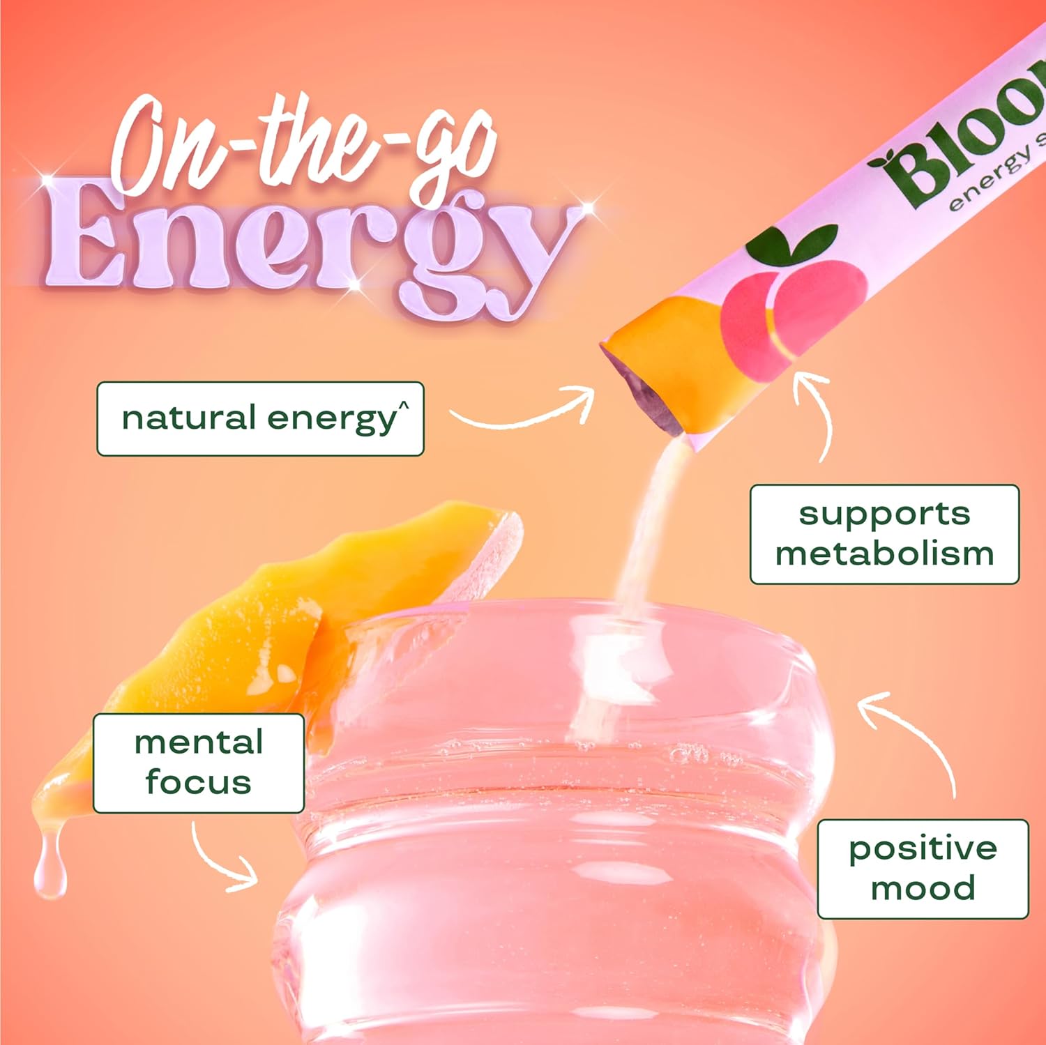 Bloom Energy Sticks Peach Mango and Hydration Sticks Strawberry Lemonade Bundle