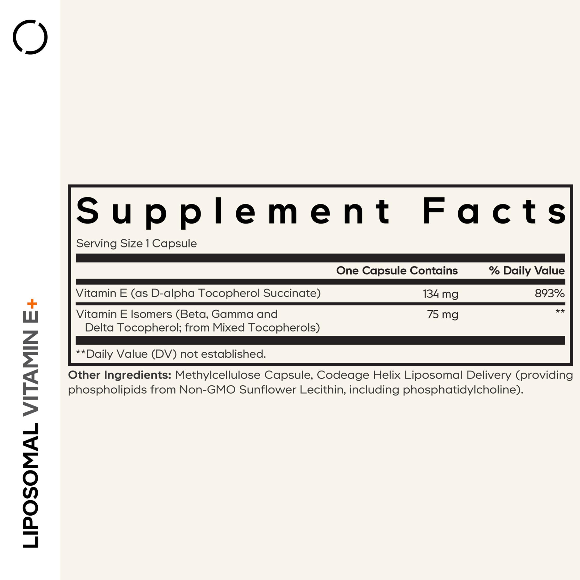 Codeage Liposomal Vitamin E Supplement - All Vitamin E Tocopherols - 3-Month Supply - Alpha Tocopherols, Beta, Gamma, and Delta - Liposomal Mixed Tocopherols - Non-GMO Phospholipid - 90 Capsules CodeageBuy Supplements Australia