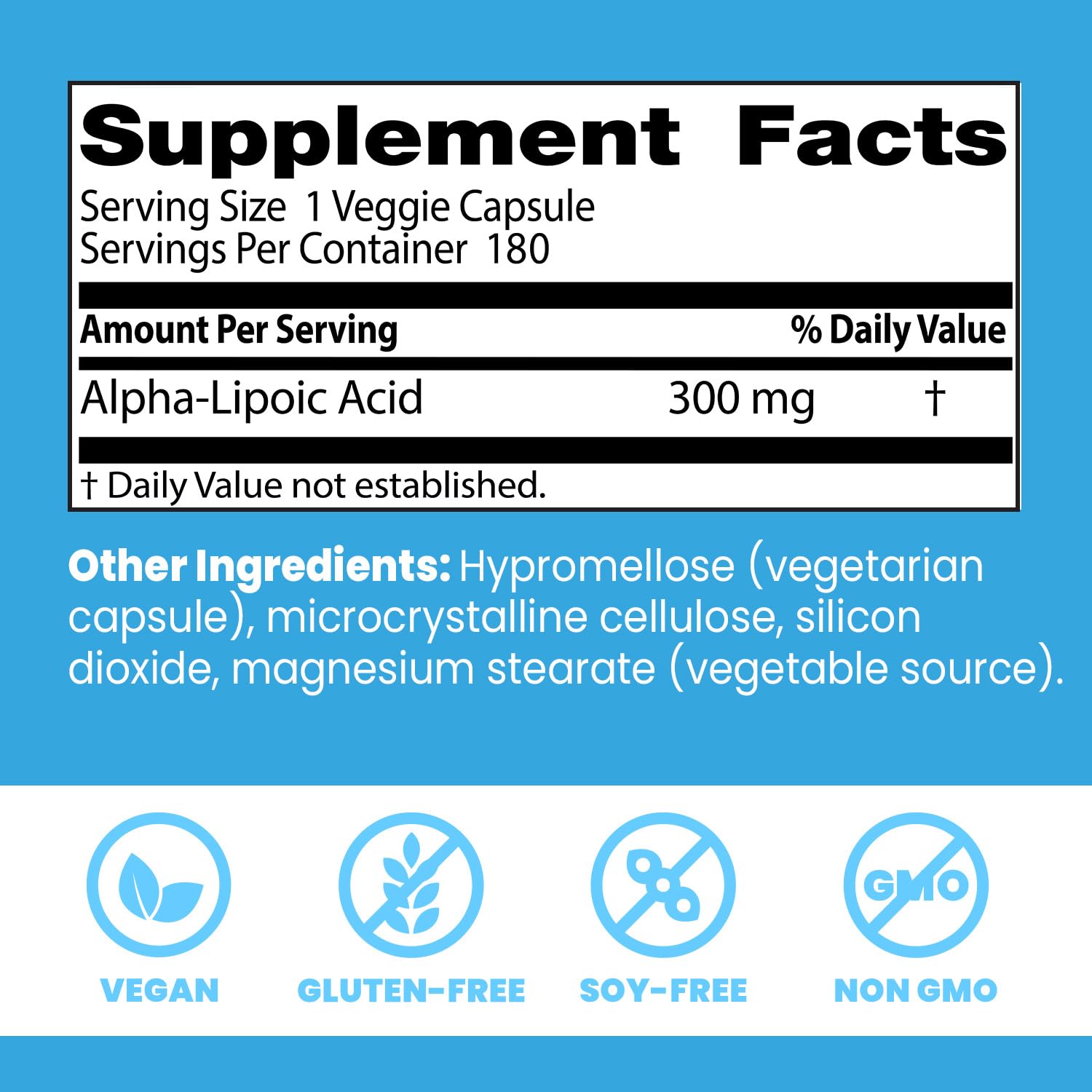 Doctor's Best Alpha Lipoic Acid Supplement 600mg - Alpha-Lipoic Acid Caps for Men & Women, ALA Antioxidant Support for Nerve Health, Aids in Cellular Function, Non GMO, Gluten Free - 60 Veg Capsules