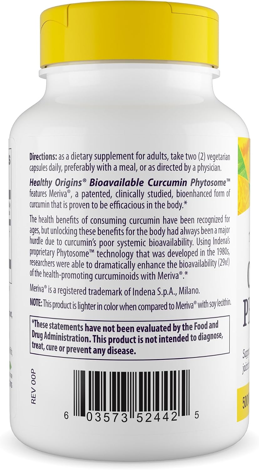 Healthy Origins Curcumin Phytosome Meriva-SF 500 mg, 60 Caps