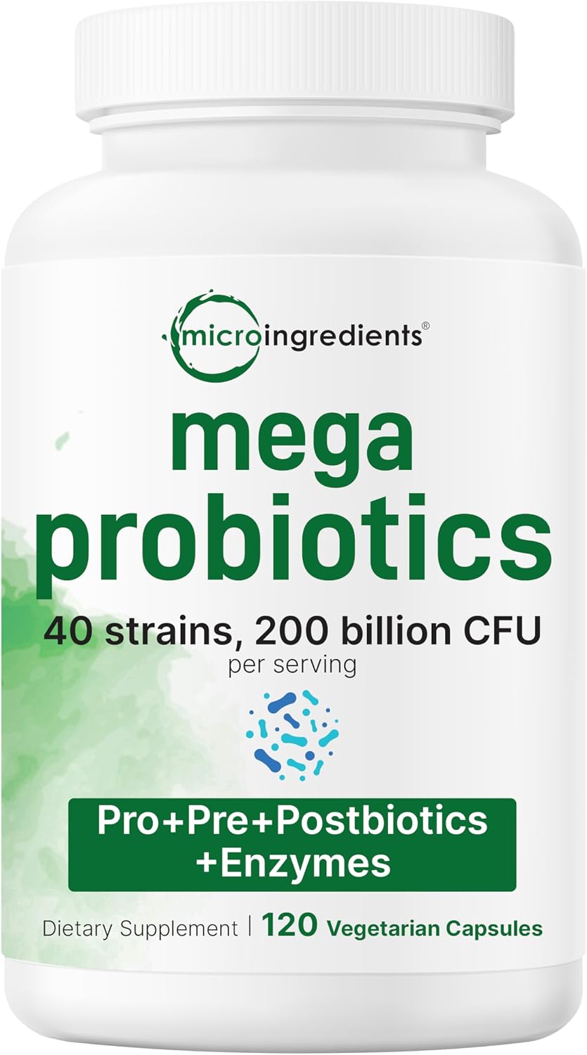 Micro Ingredients Oil of Oregano Softgels & Mega Probiotics 200 Billion CFU Veggie Capsules | 2 Pack Bundle | 4X Strength Thymoquinone + Black Seed | 40 Strains + Inulin, Acacia,& Bromelain