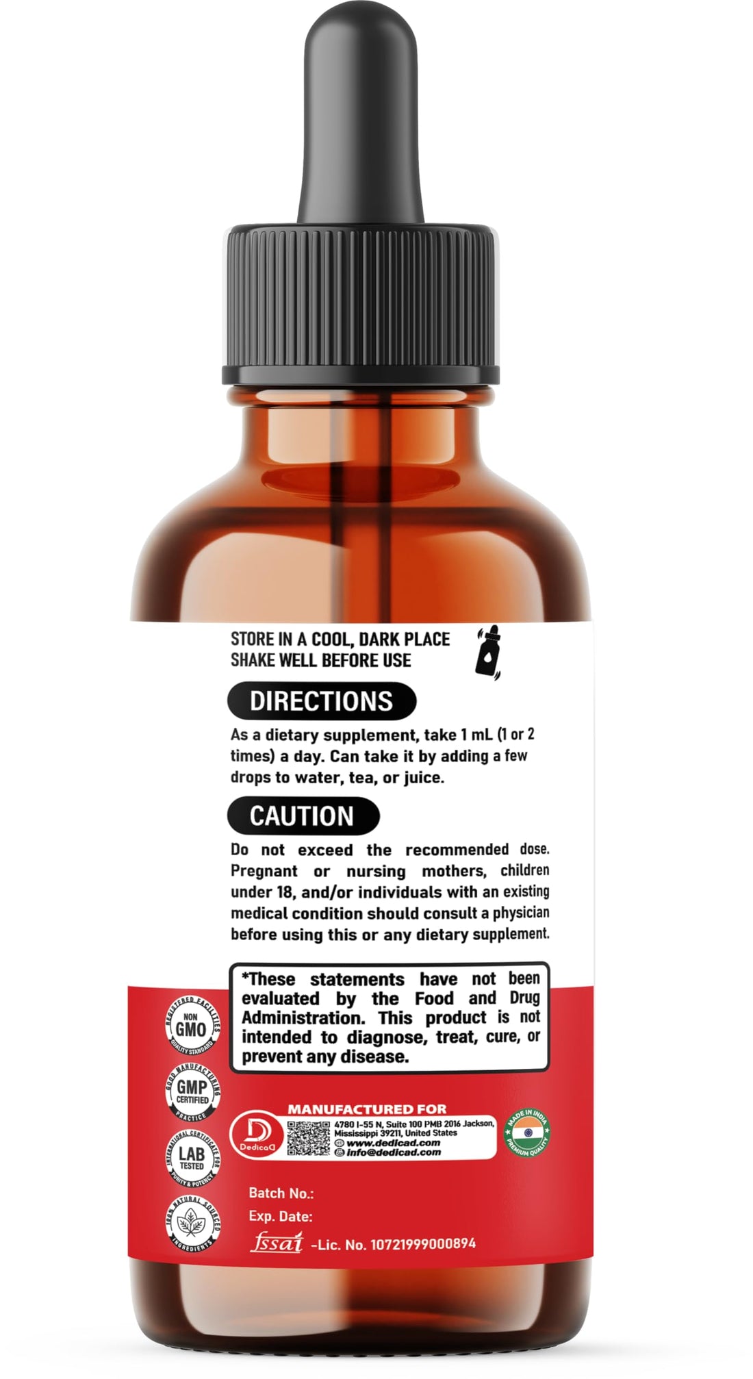 Two bottles of Dedico Black Walnut Wormwood Cloves Buds with strawberry flavor on a white background.