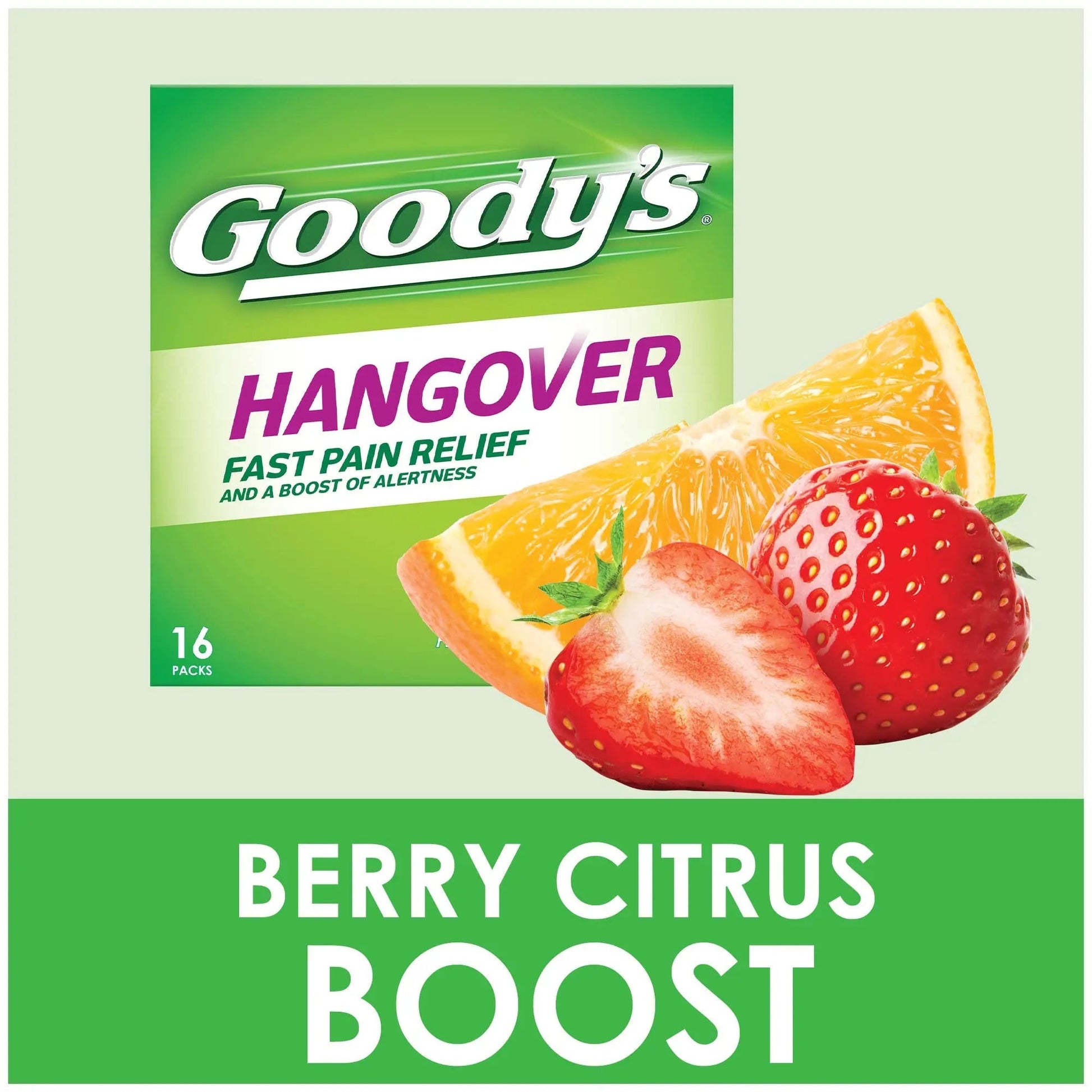 Goody's Hangover Powders, Fast Pain Relief & Boost of Alertness Berry Citrus, 4 ct (Pack of 1) Goody'sBuy Supplements Australia