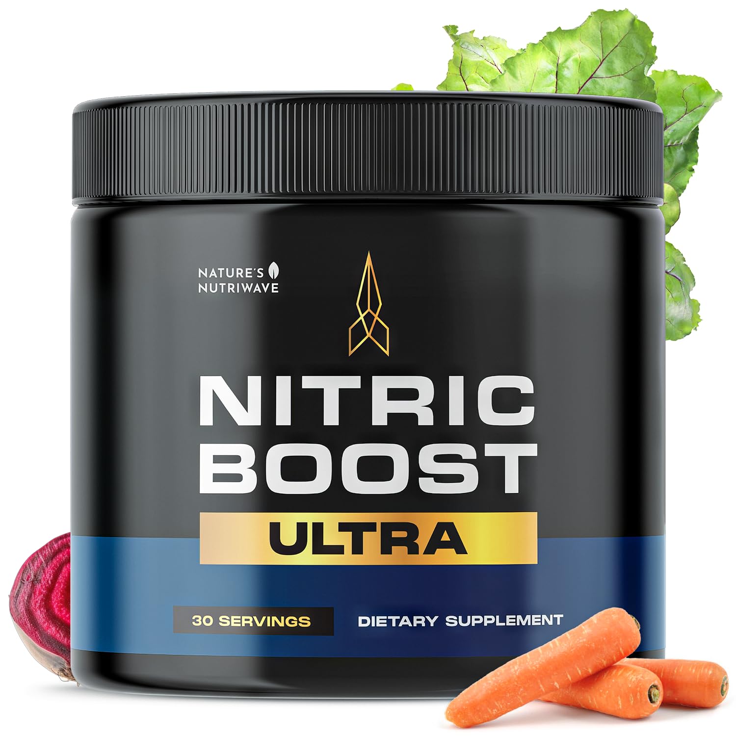 Nitric Boost Ultra Powder – GMP-Certified – 30 Servings, 3 Month Supply | Botanical powder, non-habit forming | Non-GMO, GMP-Certified, Made in USA | Mixes into water, daily scoop