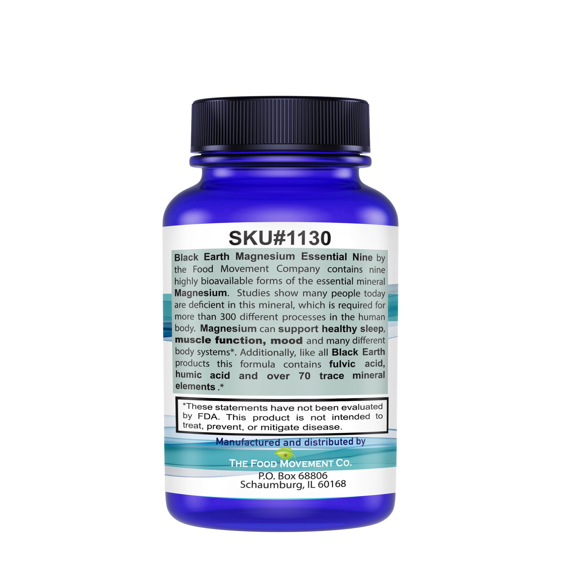 The Food Movement Co. Black Earth Magnesium Essential Nine - Vegan Capsules with Magnesium Glycinate, Citrate, Malate and More - 9 Bioactive Forms for Optimal Health (30 Count) THE FOOD MOVEMENT CO. buy supplements Au