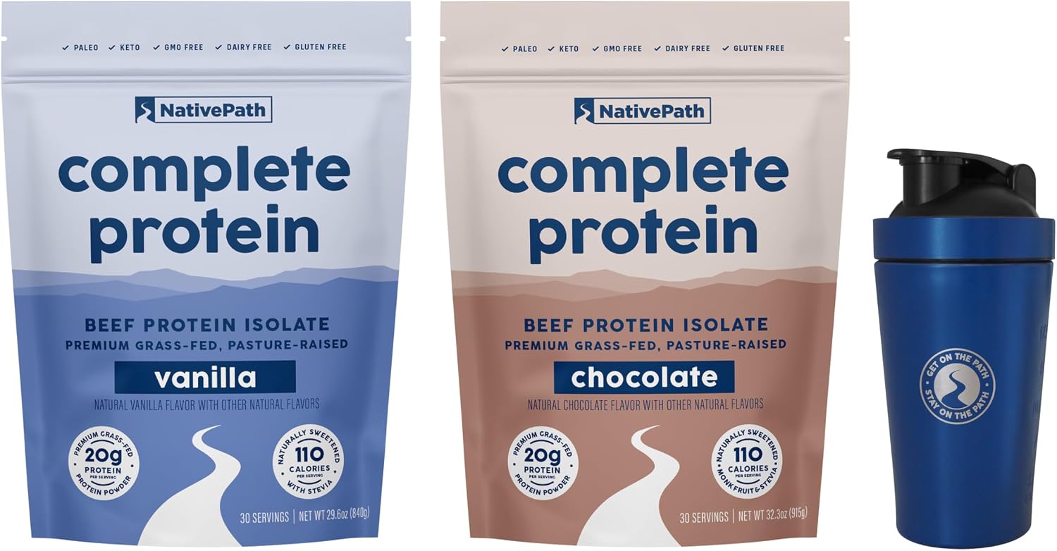 NativePath Complete Protein Vanilla and Chocolate Bundle with Shaker Cup