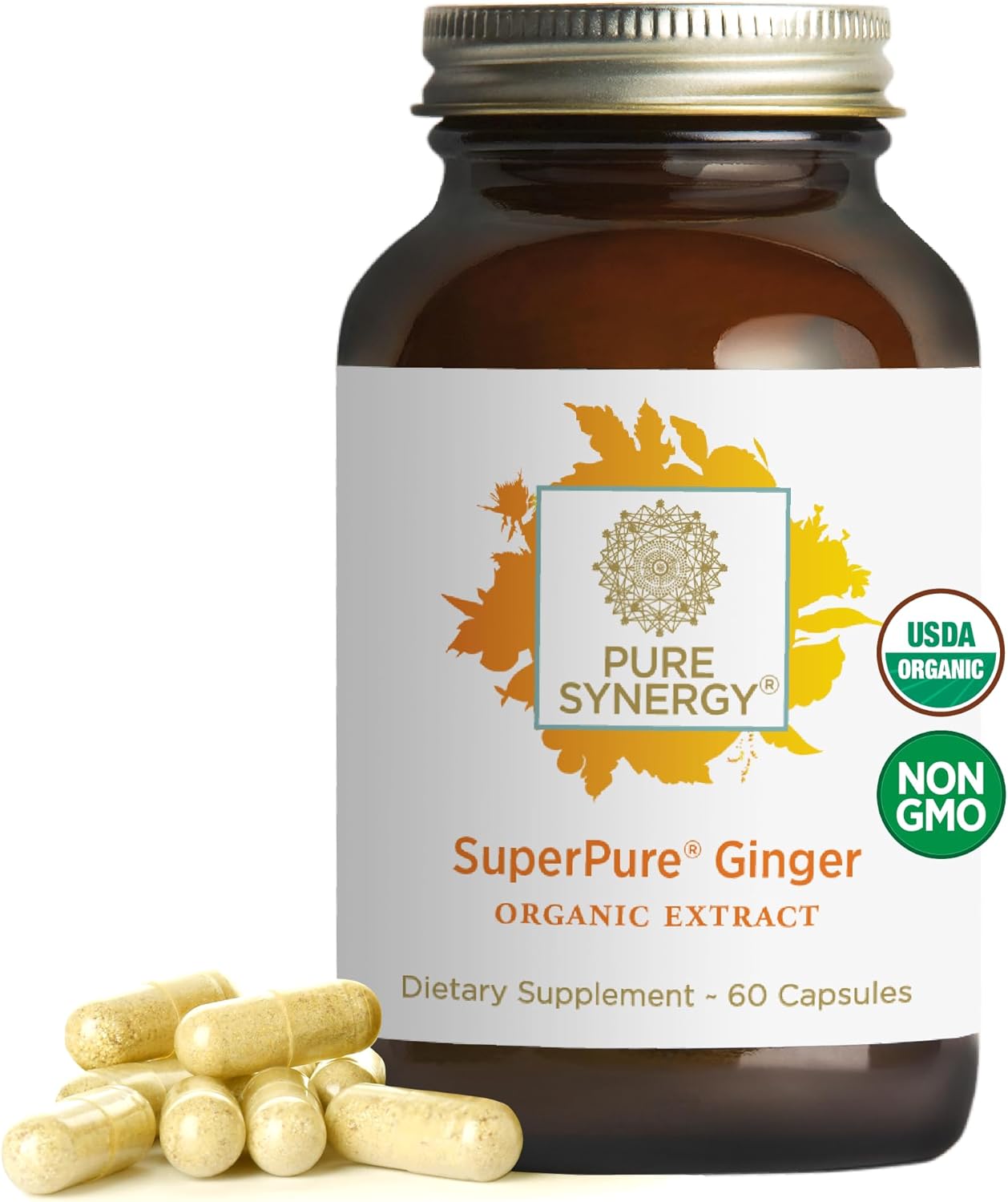 PURE SYNERGY SuperPure Ginger Extract | Organic Ginger Extract Digestive Supplement | for Stomach and Joint Support (60 Capsules)