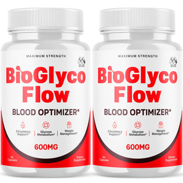 (2 Pack) BioGlyco Flow Blood Optimizer Capsules, Official BioGlyco Flow Pills with All Natural Ingredients, Advanced Health and Wellness Supplement with Maximum Strength Multivitamins (120 Capsules) MJOBuy Supplements Australia